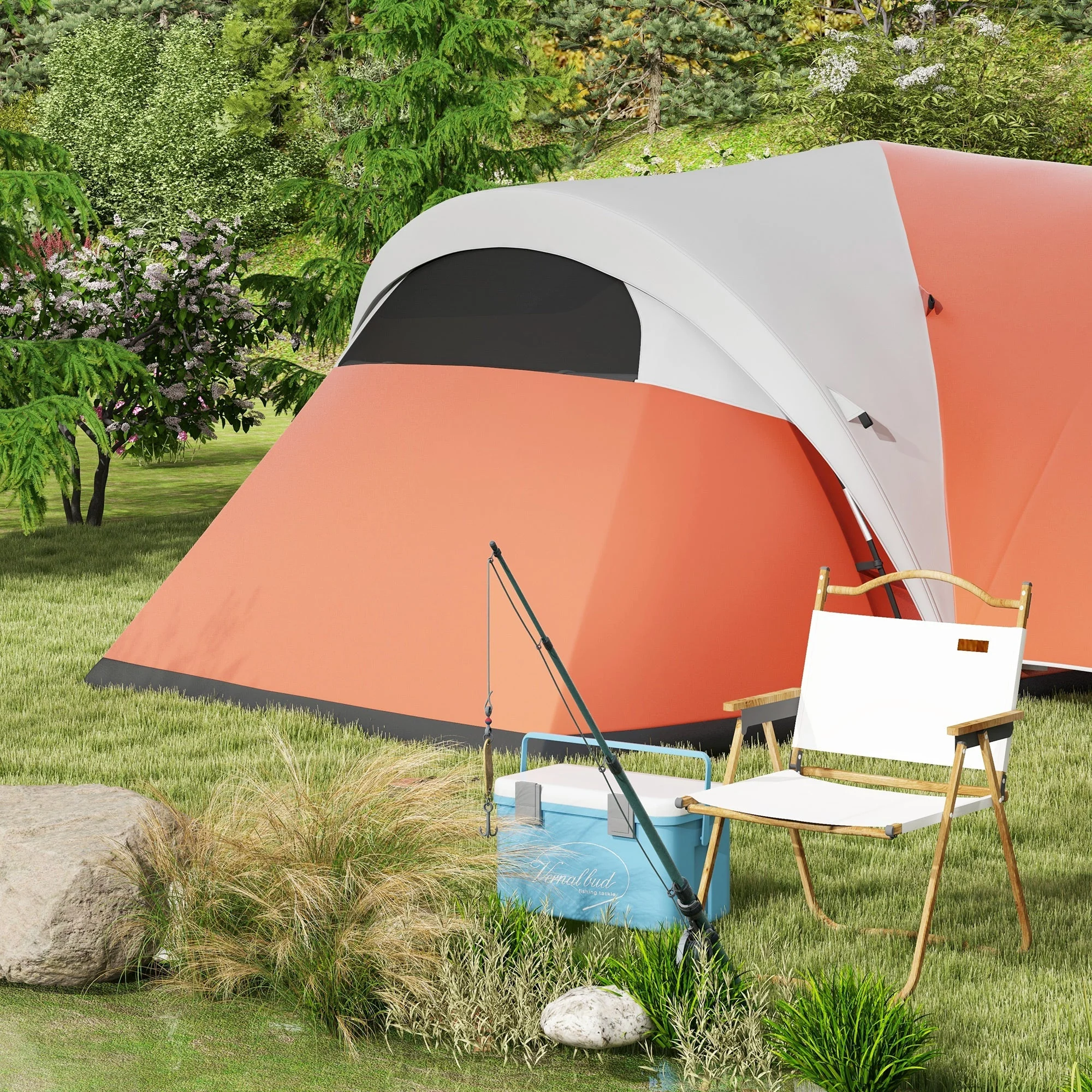 Tunnel Tent 6 Person Water-Repellent Family Tent with Window and Carrying Bag - Image 8