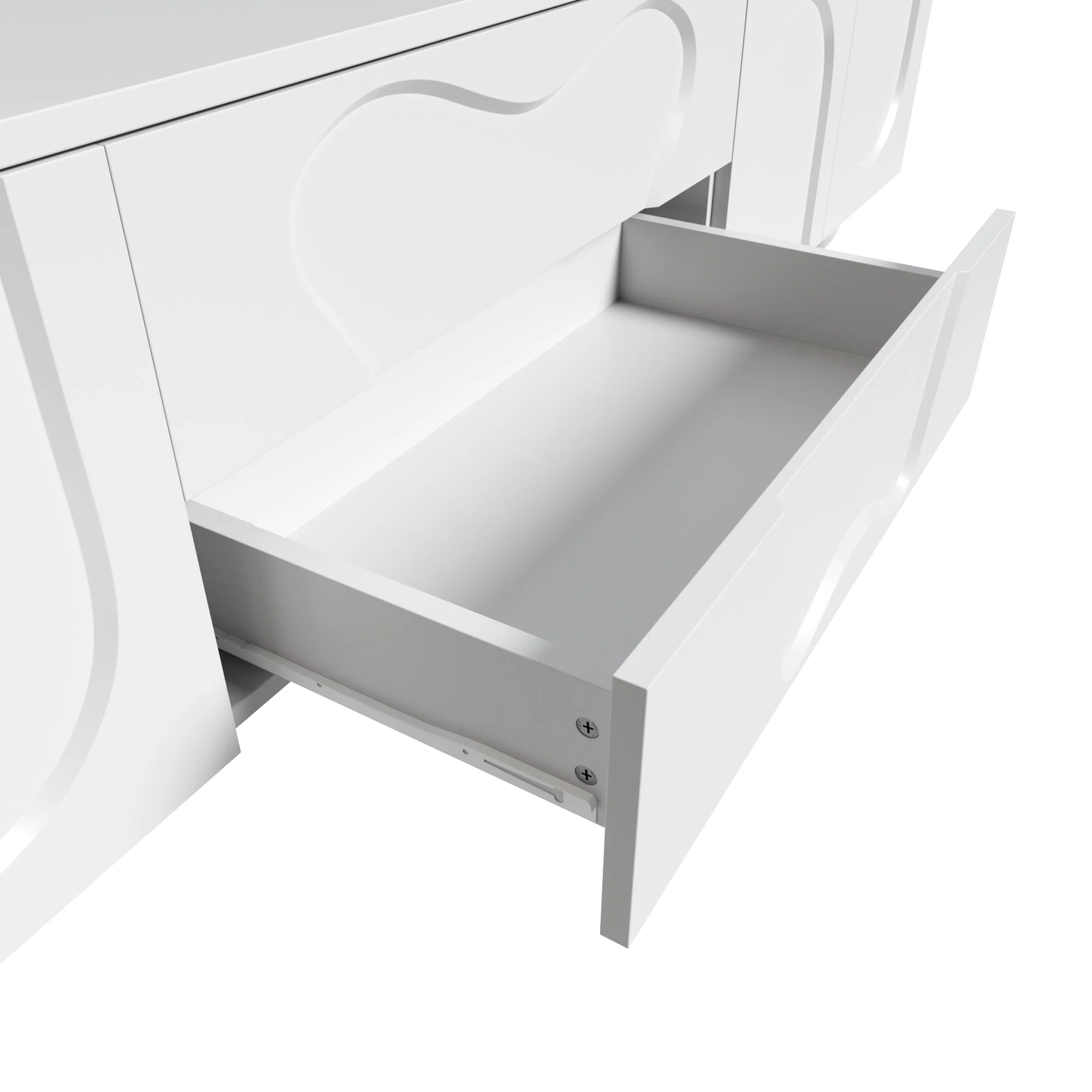 TV Cabinet, Minimalist Elegant with Storage, Wooden Legs White - Image 10
