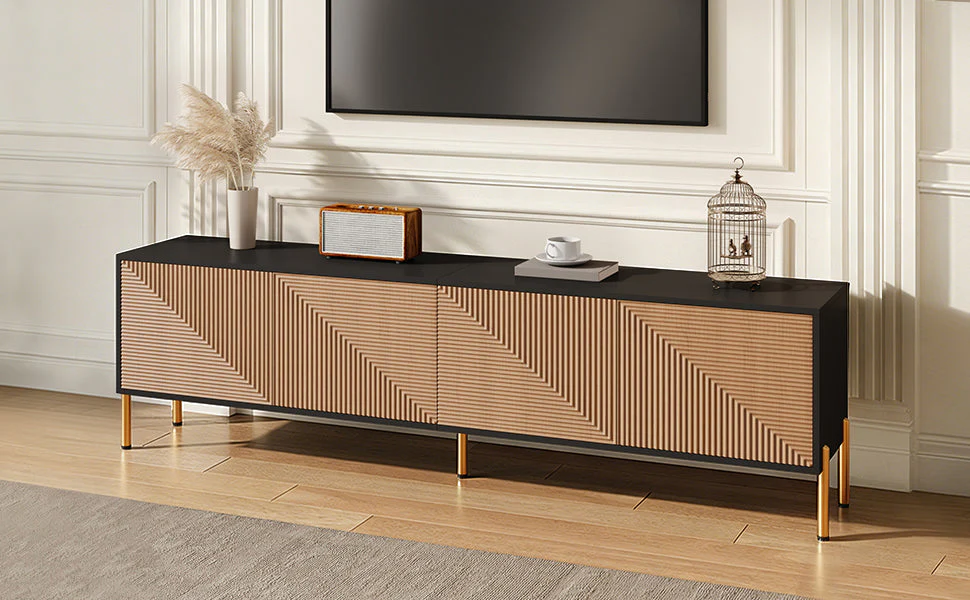 TV Cabinet Modern Low 179cm Color-Block Design - Image 7