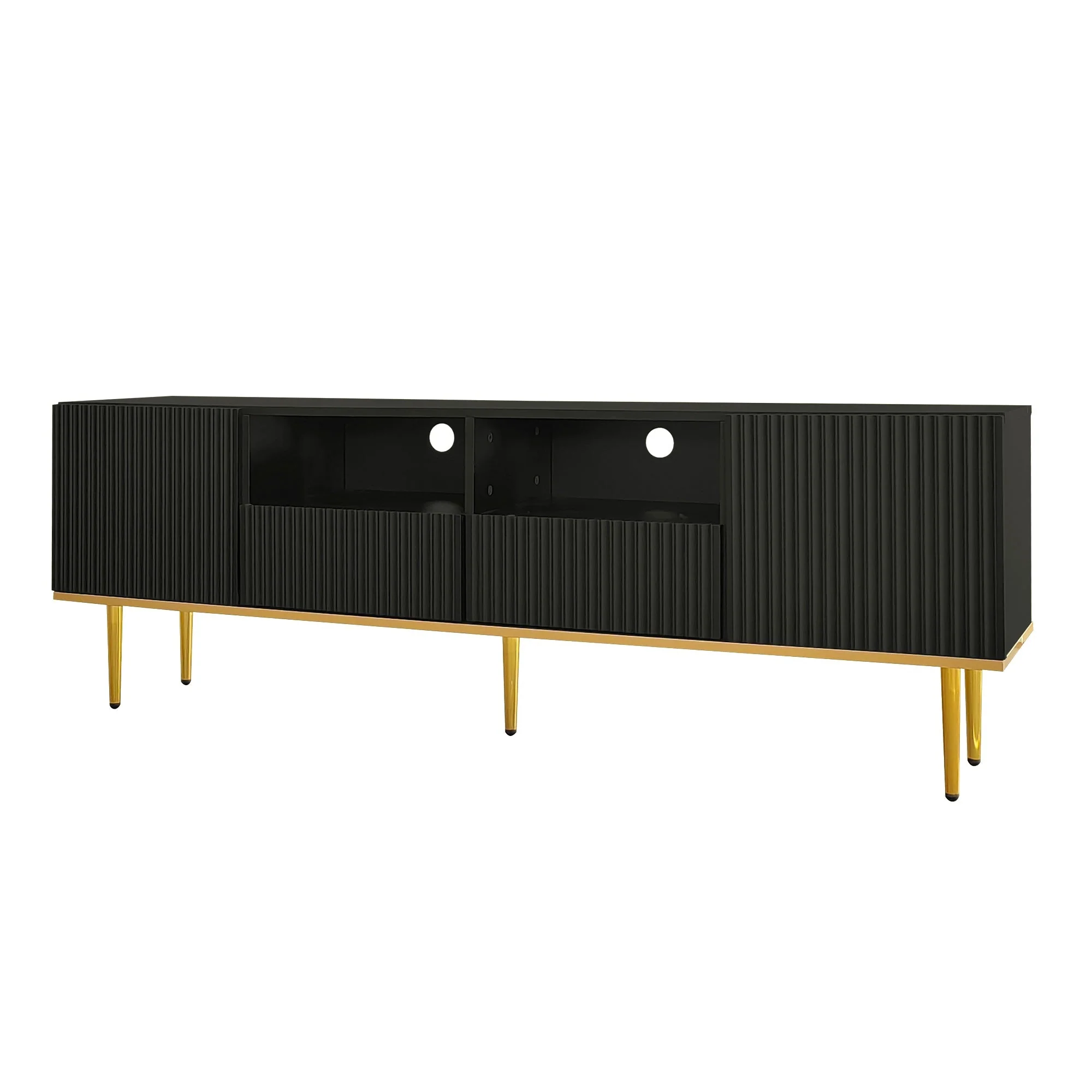 TV Cabinet, Modern with Golden Feet and Edge - Image 9