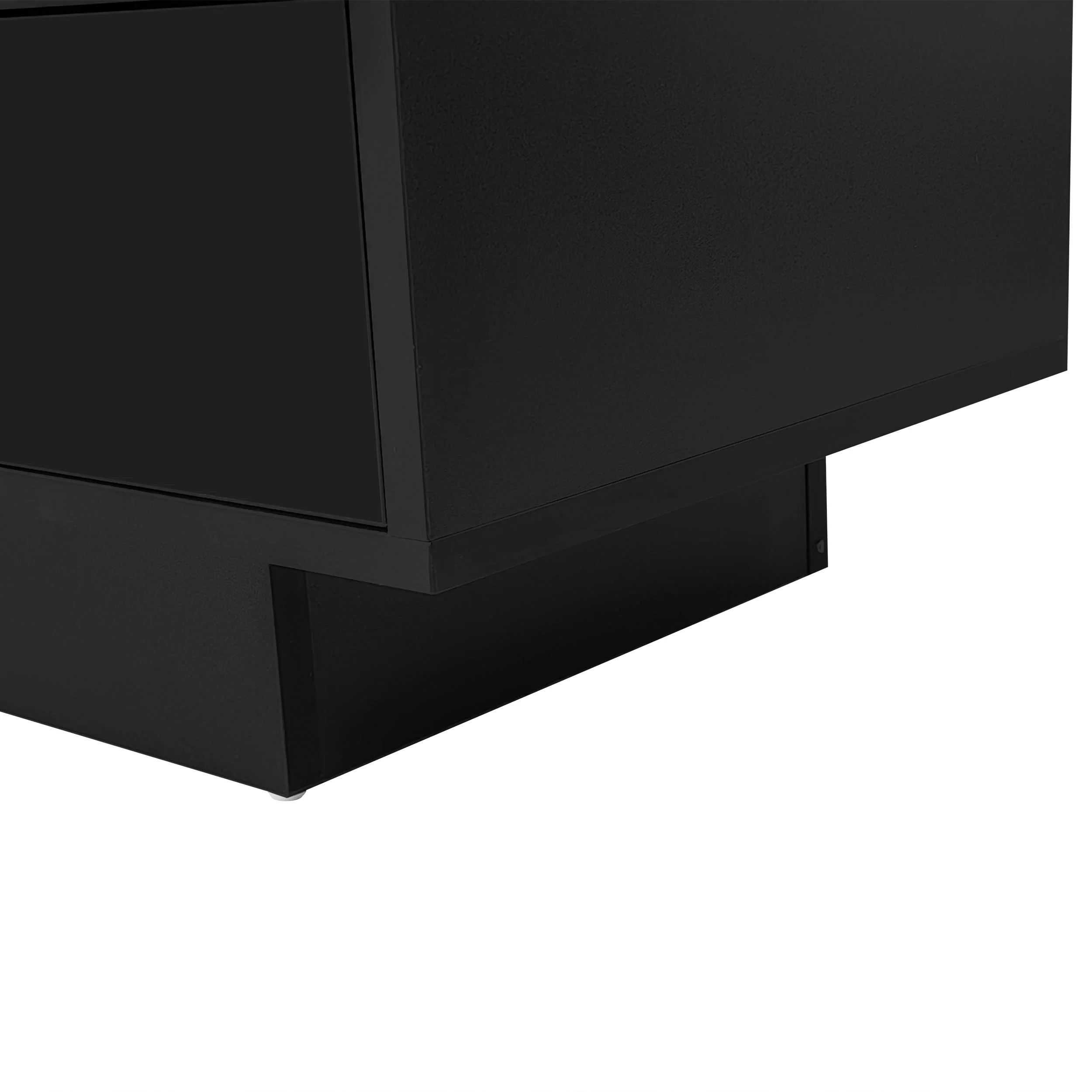 TV Stand, LED Lighting, App Control, Bluetooth Connectivity for 70-inch TVs, Black High Gloss Glass - Image 3