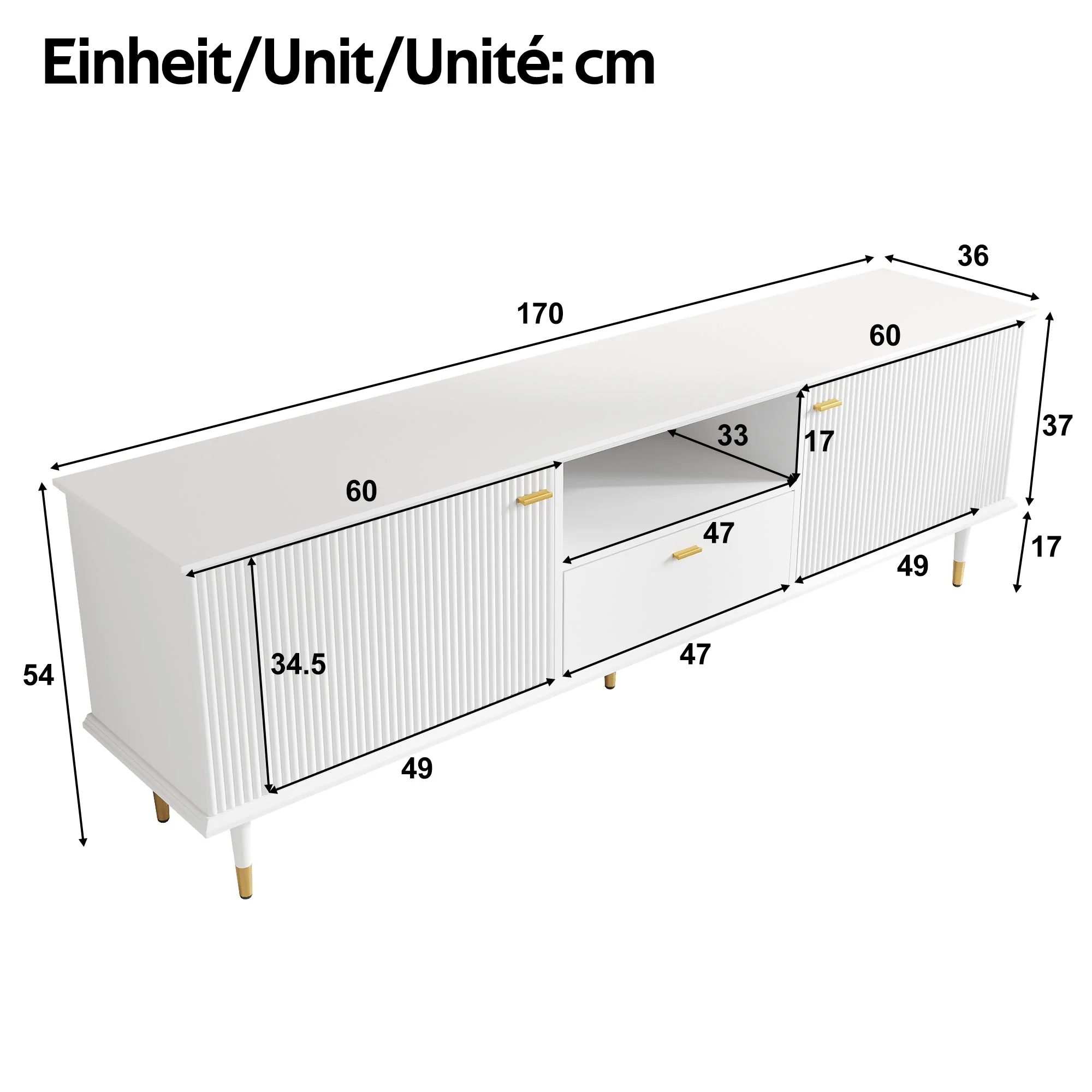 TV Stand with Storage and Cable Management - Image 4