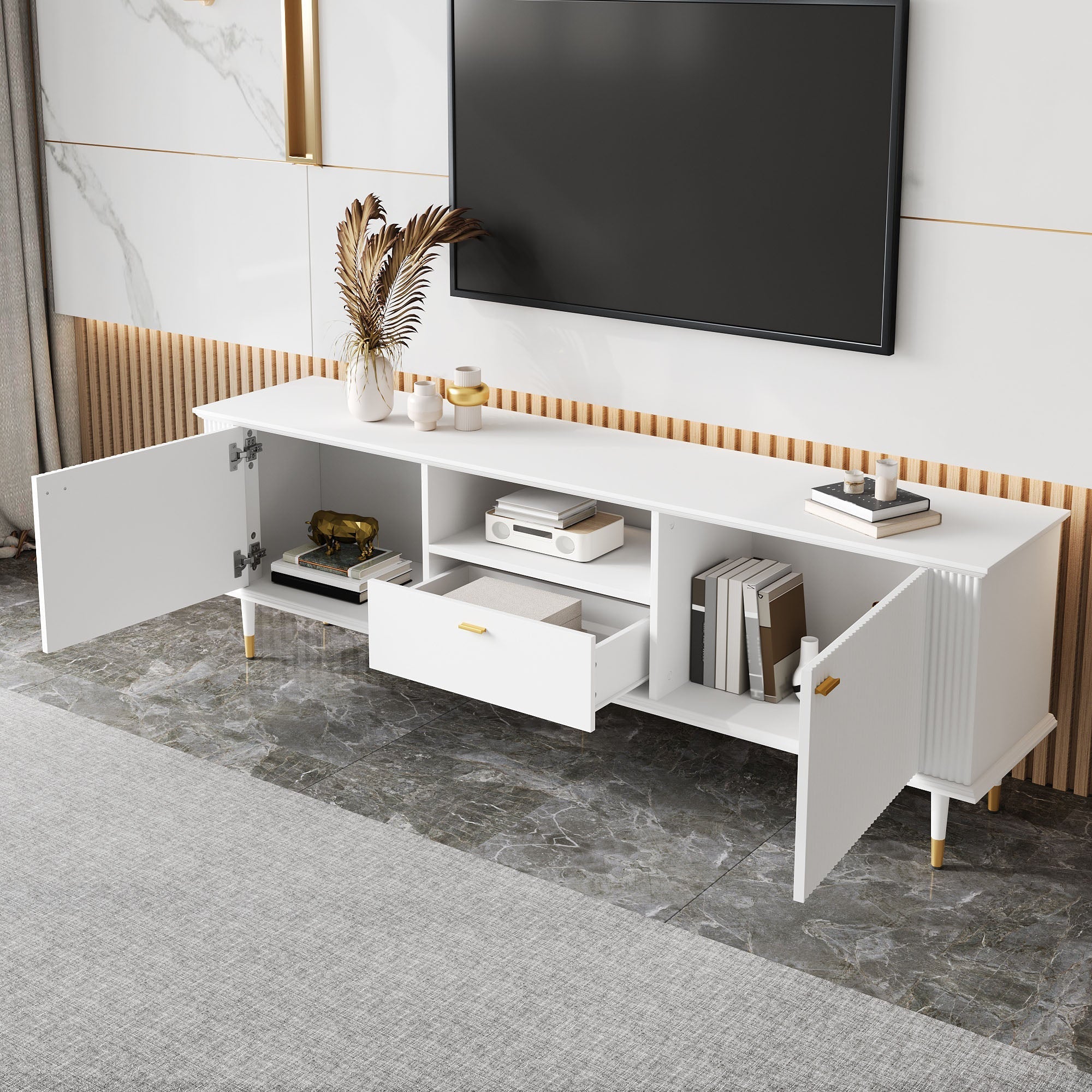 TV Stand with Storage and Cable Management - Image 5