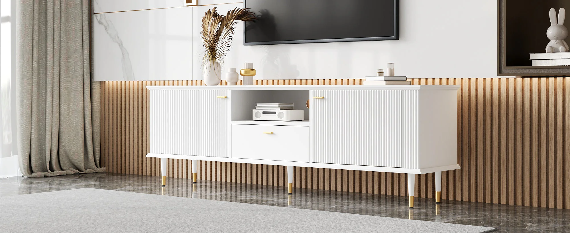 TV Stand with Storage and Cable Management - Image 7