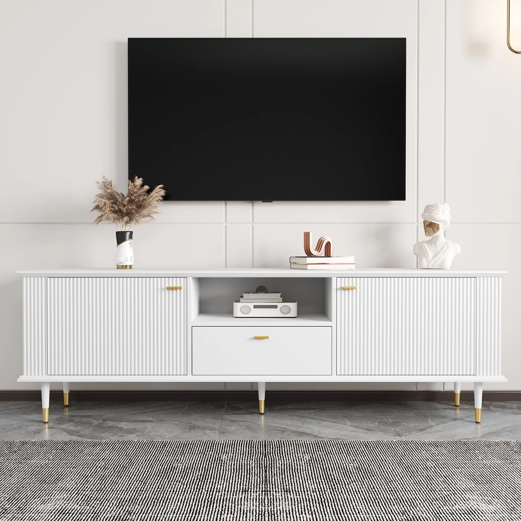 TV Stand with Storage and Cable Management - Image 8