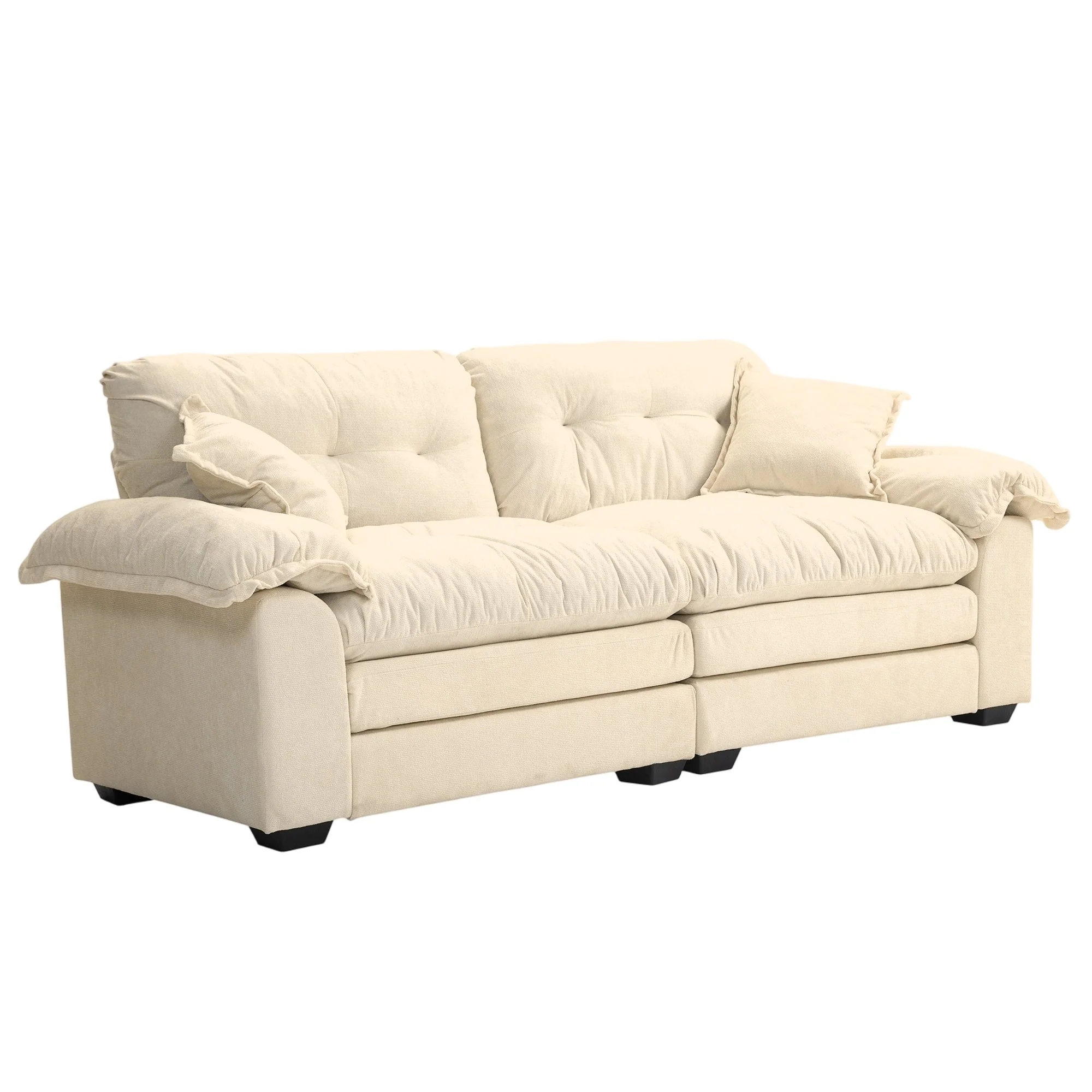 Two-Seater Sofa Deep 213cm Double Layer Cushions - Chenille - Image 10