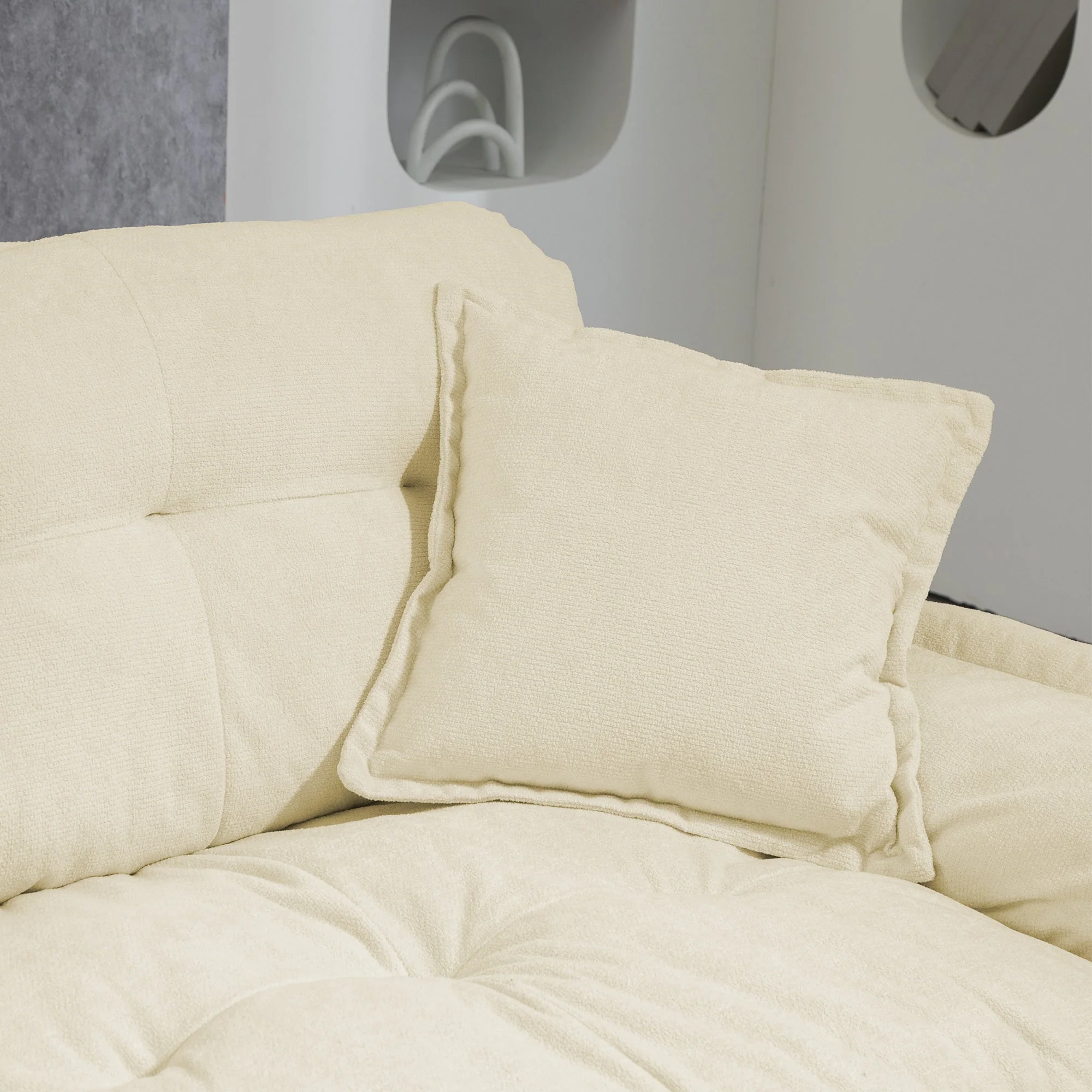 Two-Seater Sofa Deep 213cm Double Layer Cushions - Chenille - Image 6