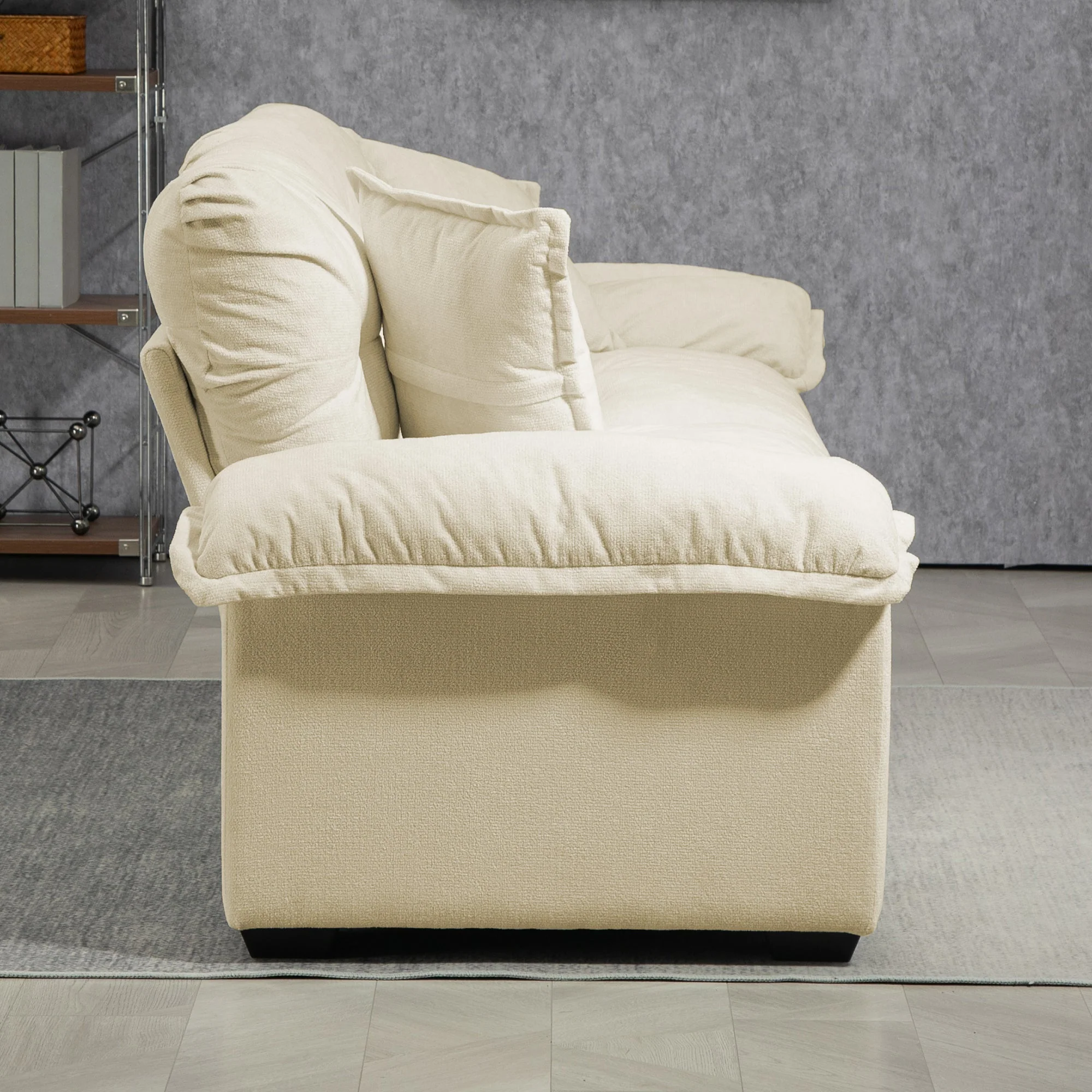 Two-Seater Sofa Deep 213cm Double Layer Cushions - Chenille - Image 7