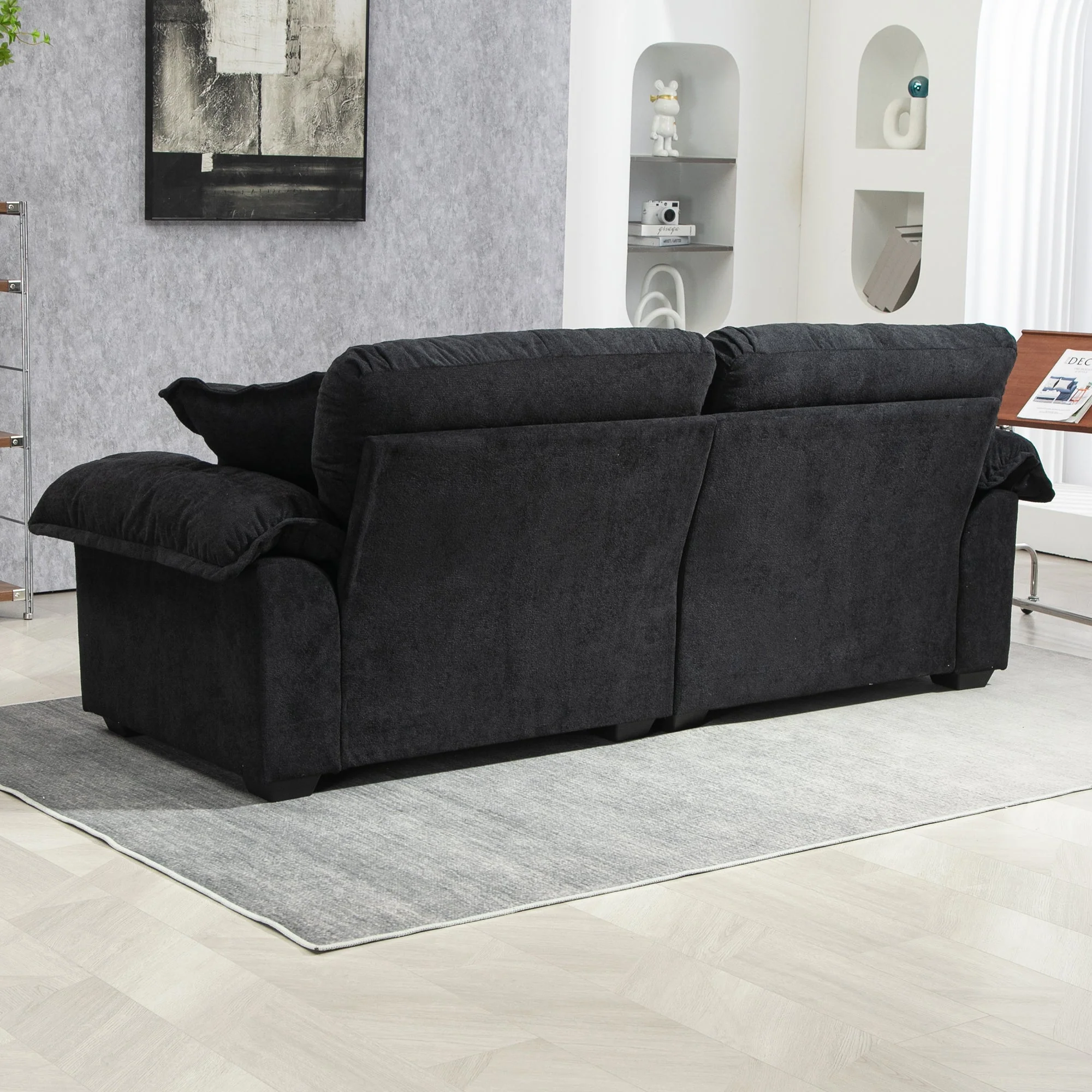 Two-Seater Sofa with Double Layer Cushions and Pocket Springs, 213 cm Chenille - Image 5