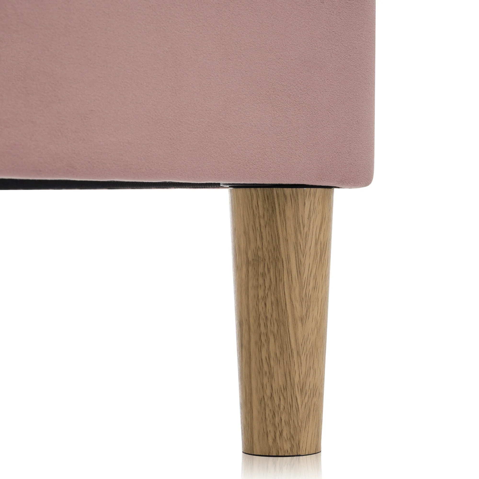 Upholstered Bed, 140x200cm LED Double with Adjustable Headboard, Pink Velvet - Image 8