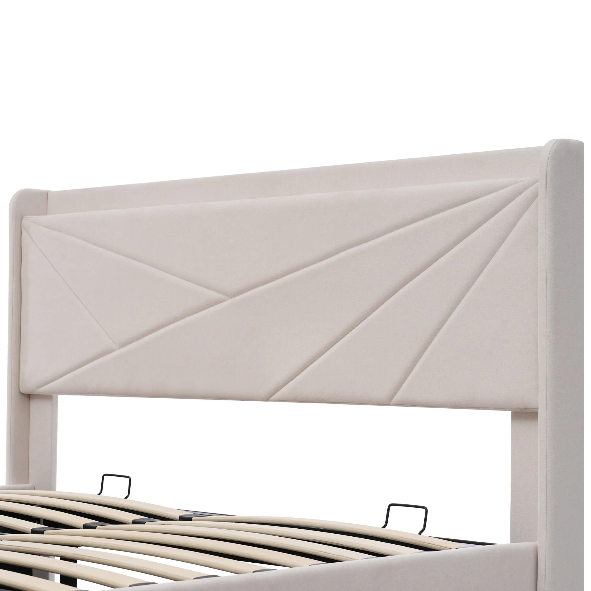 Upholstered Bed, Double, Storage, USB-C Headboard, 140x200, Linen - Image 8
