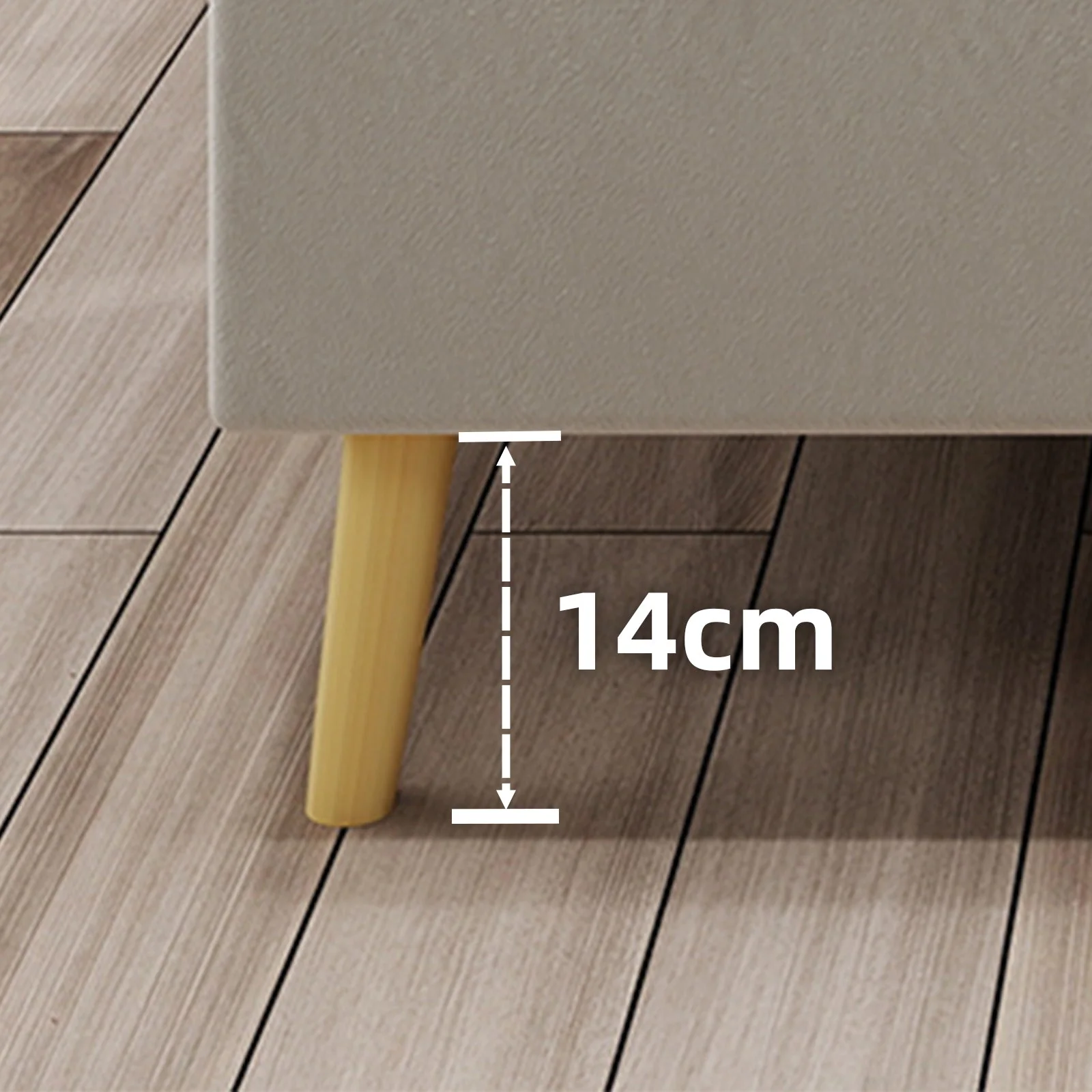 Upholstered Bed, Modern Minimalist Cartoon-Themed Headboard, 140x200 cm, Beige - Image 6