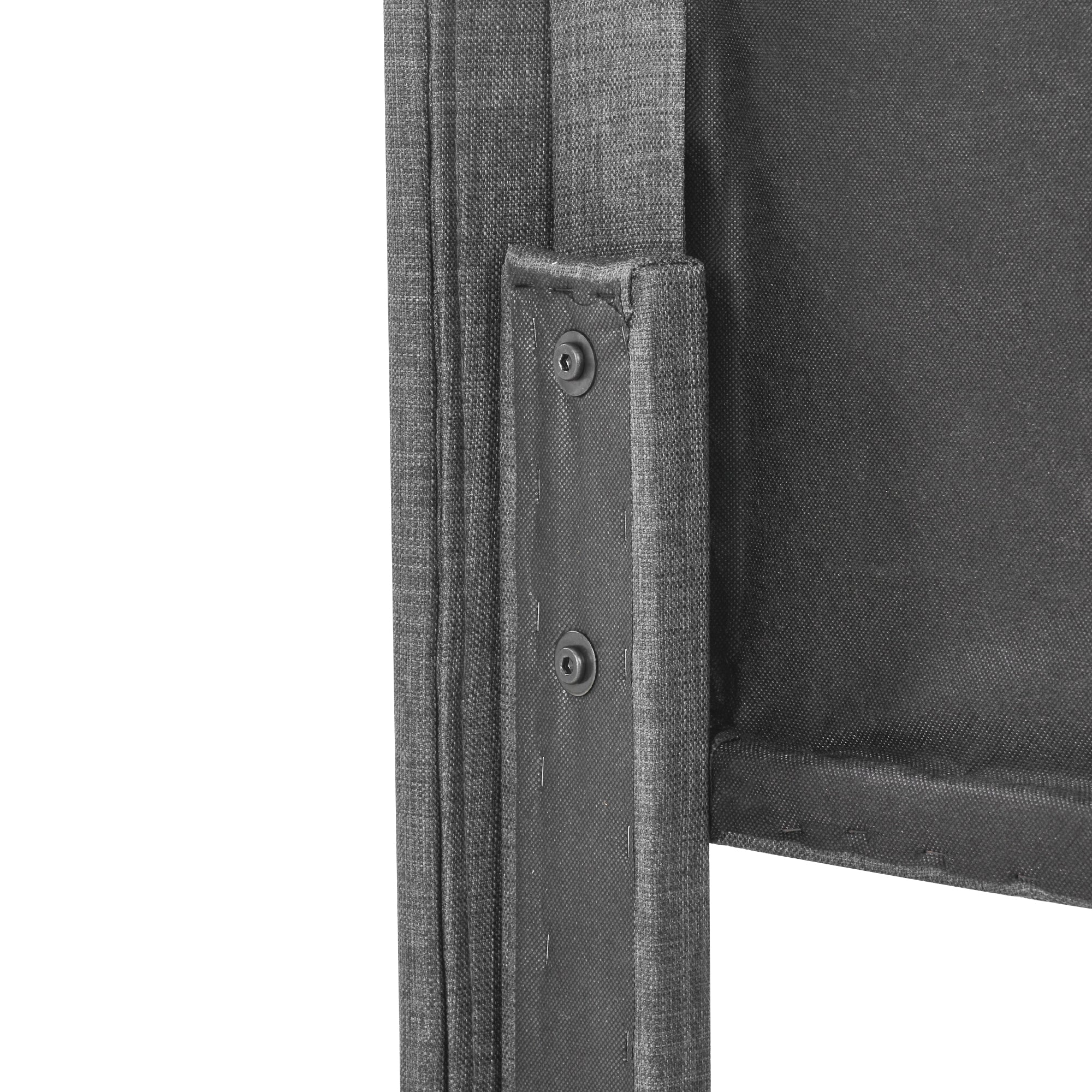 Upholstered Bed with Headboard, Slatted Frame, 140x200cm, Grey Linen - Image 9