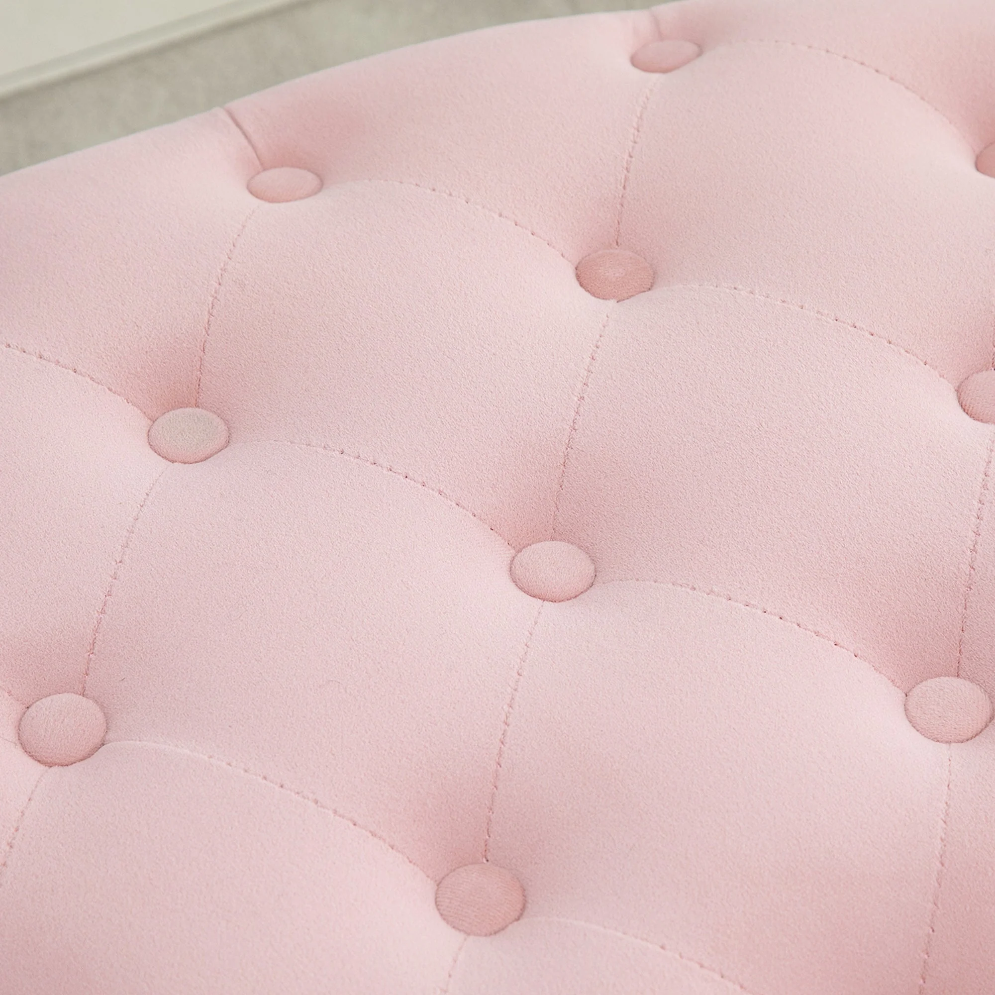 Upholstered Bench with Storage, Oval Shape, Velvet Polyester - Image 8