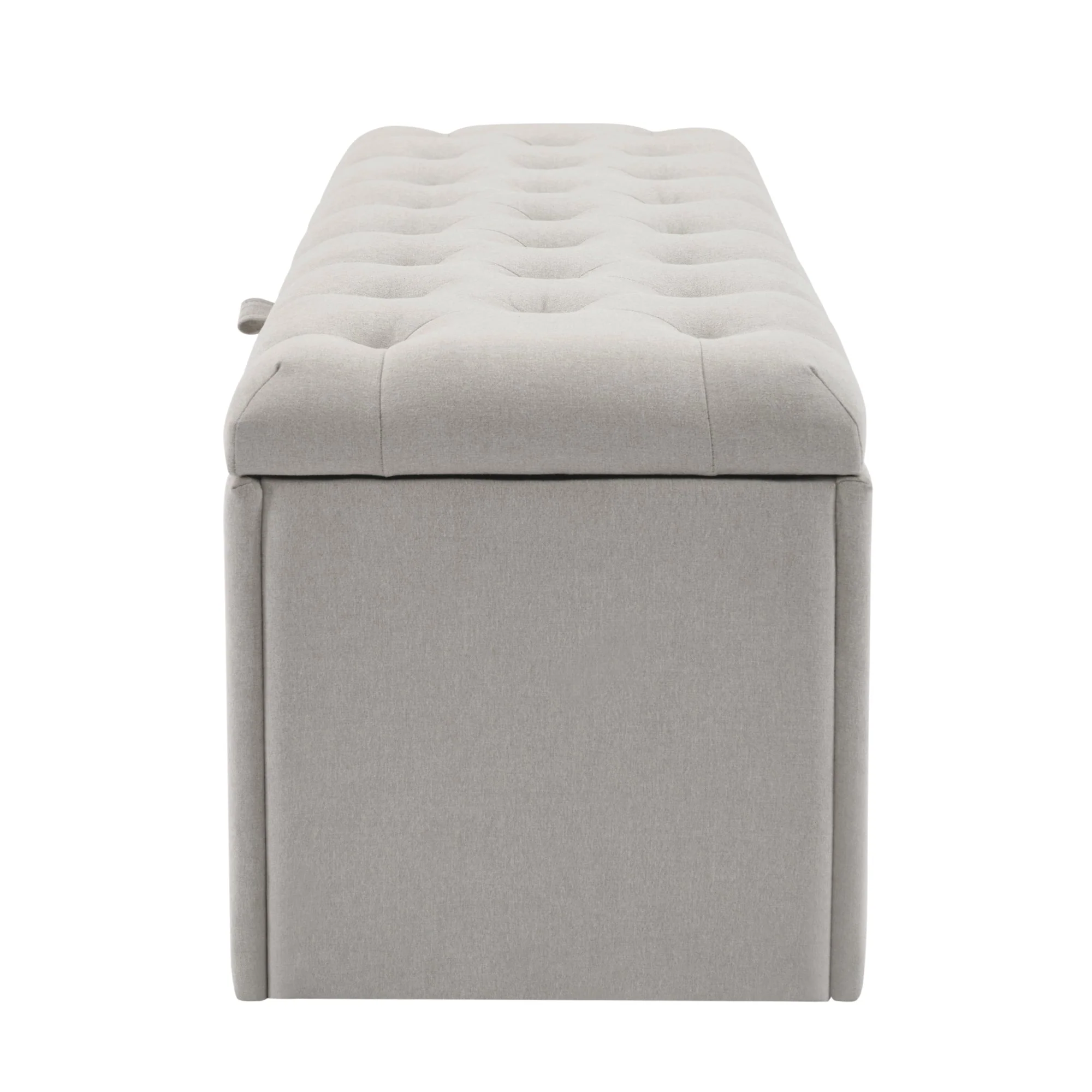 Upholstered Bench with Storage Space and Bed Stool, Light Grey Linen - Image 10