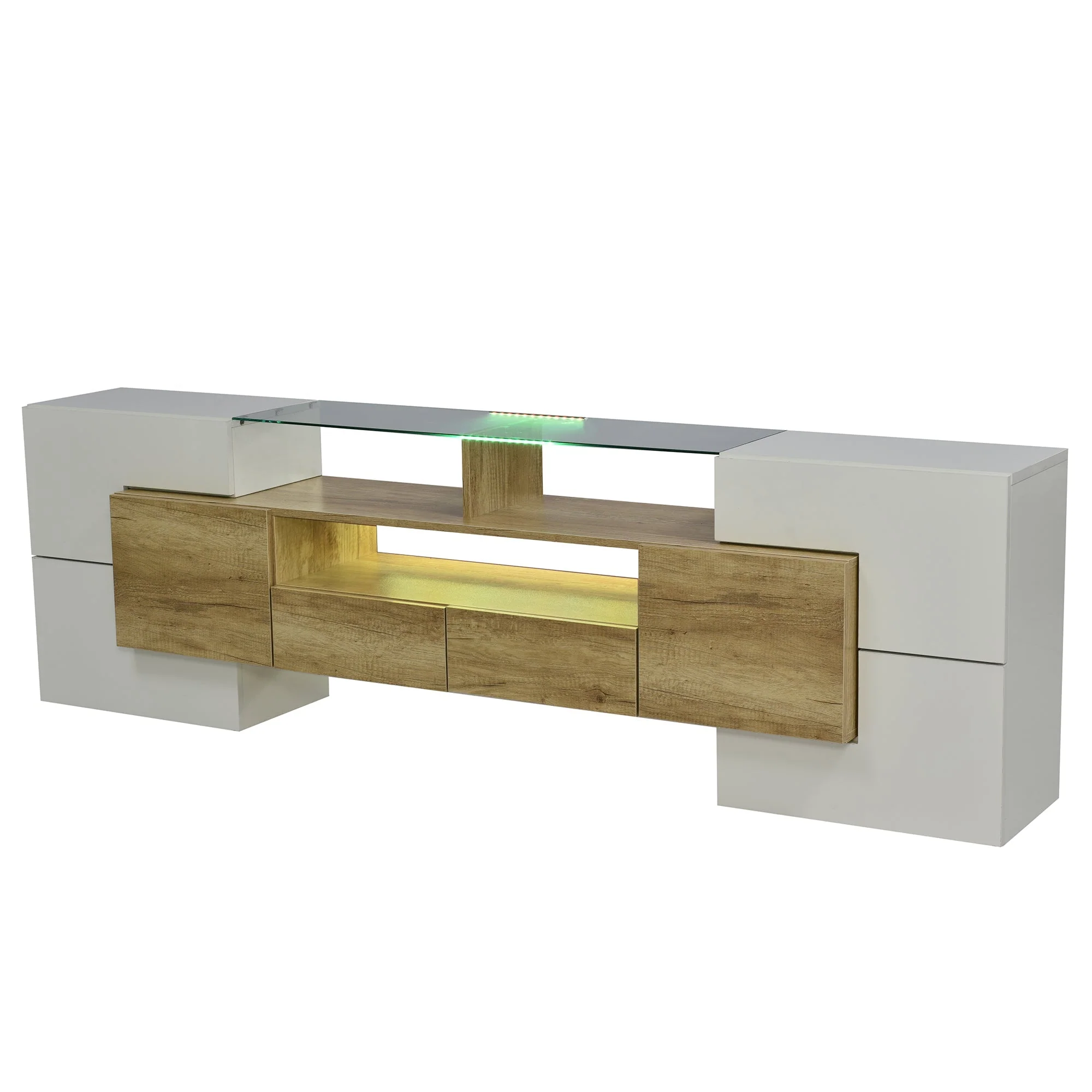 Upholstered Daybed Sofa Bed Extendable 90x200cm 2 Drawers Storage USB Port beige chenille - Image 10