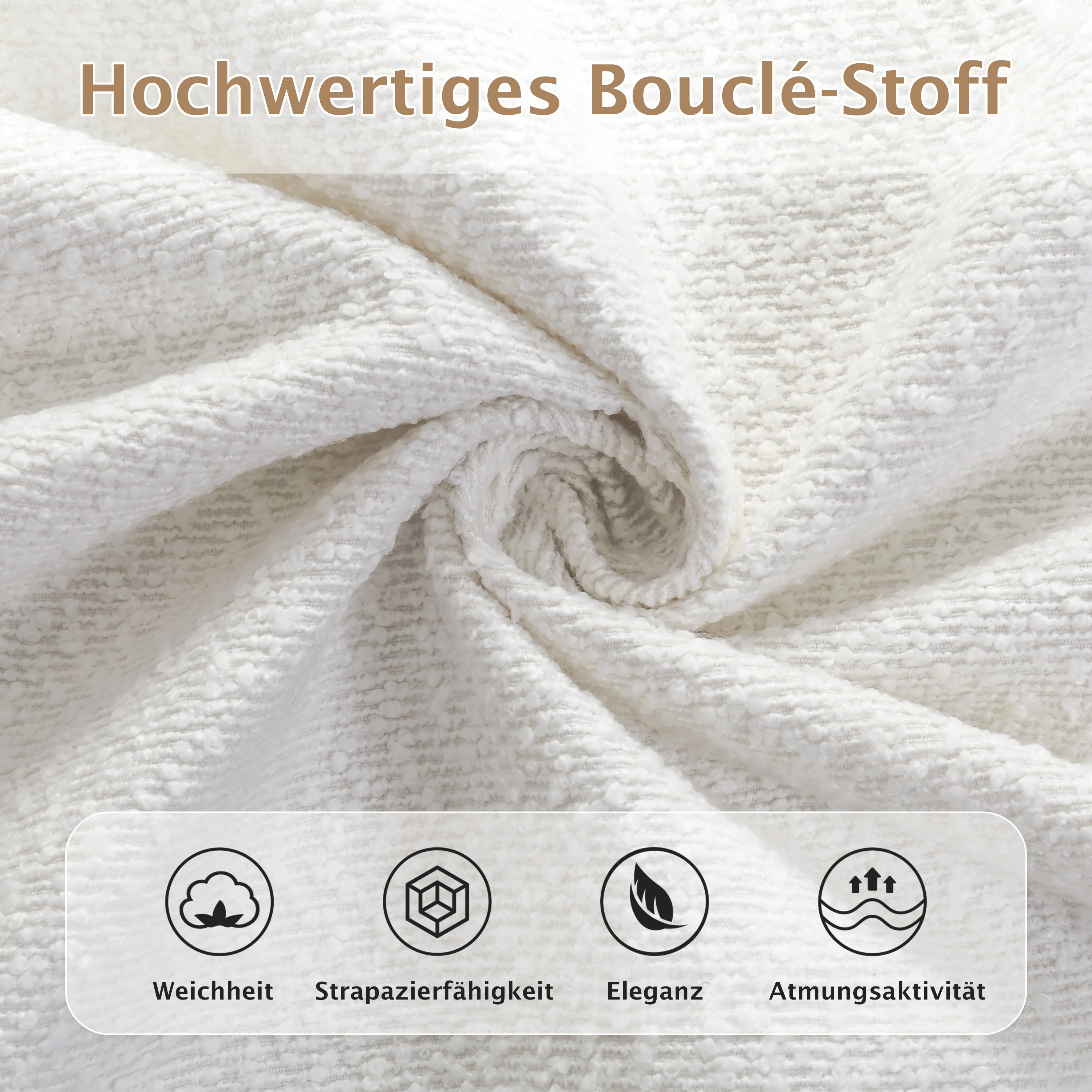Upholstered Double Bed with Hydraulic Storage and Slatted Frame, 180x200cm, Beige Bouclé - Image 9