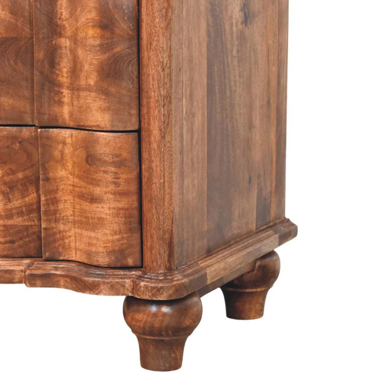 Valencia Bedside with 3 Drawers, Solid Wood Brown - Image 7
