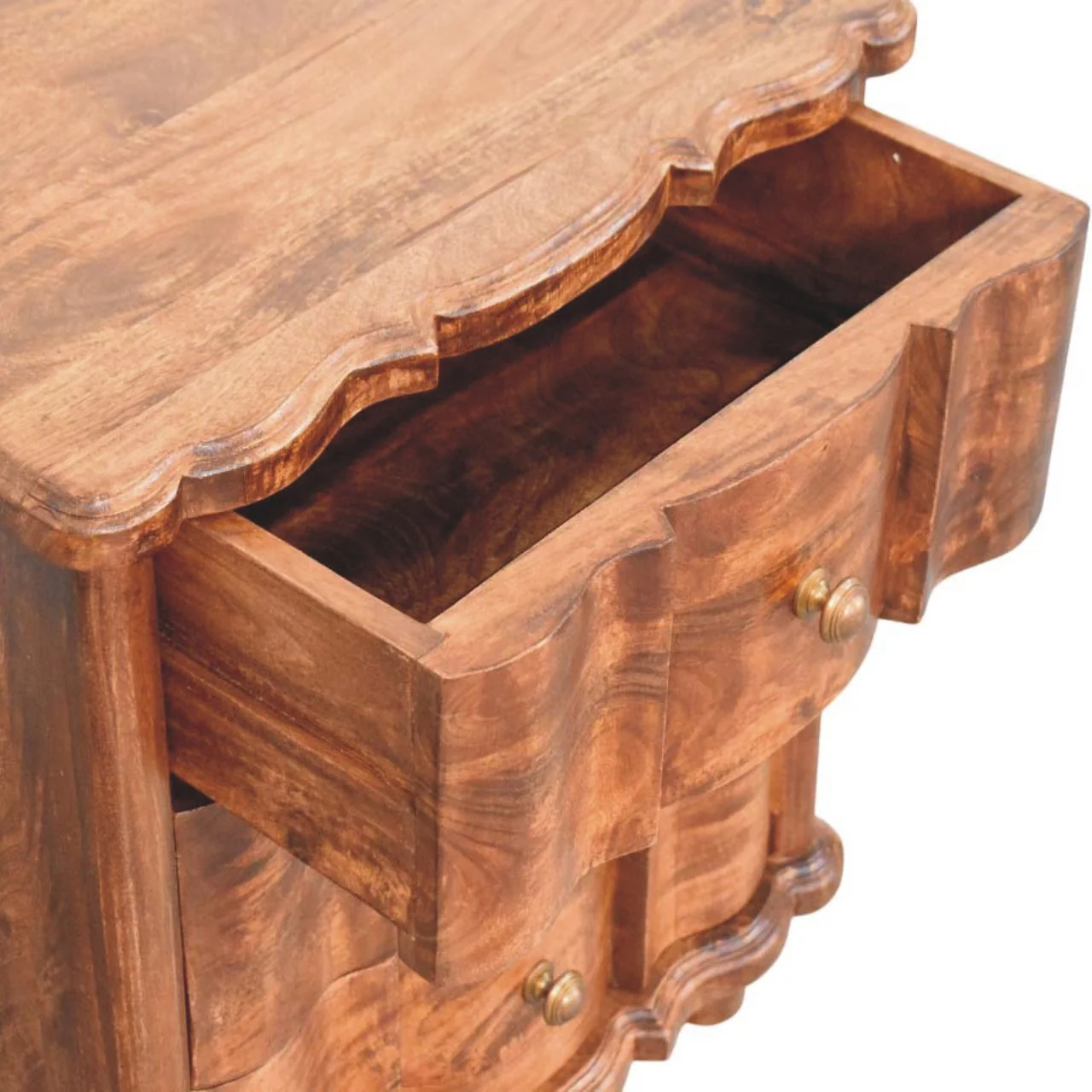Valencia Bedside with 3 Drawers, Solid Wood Brown - Image 8