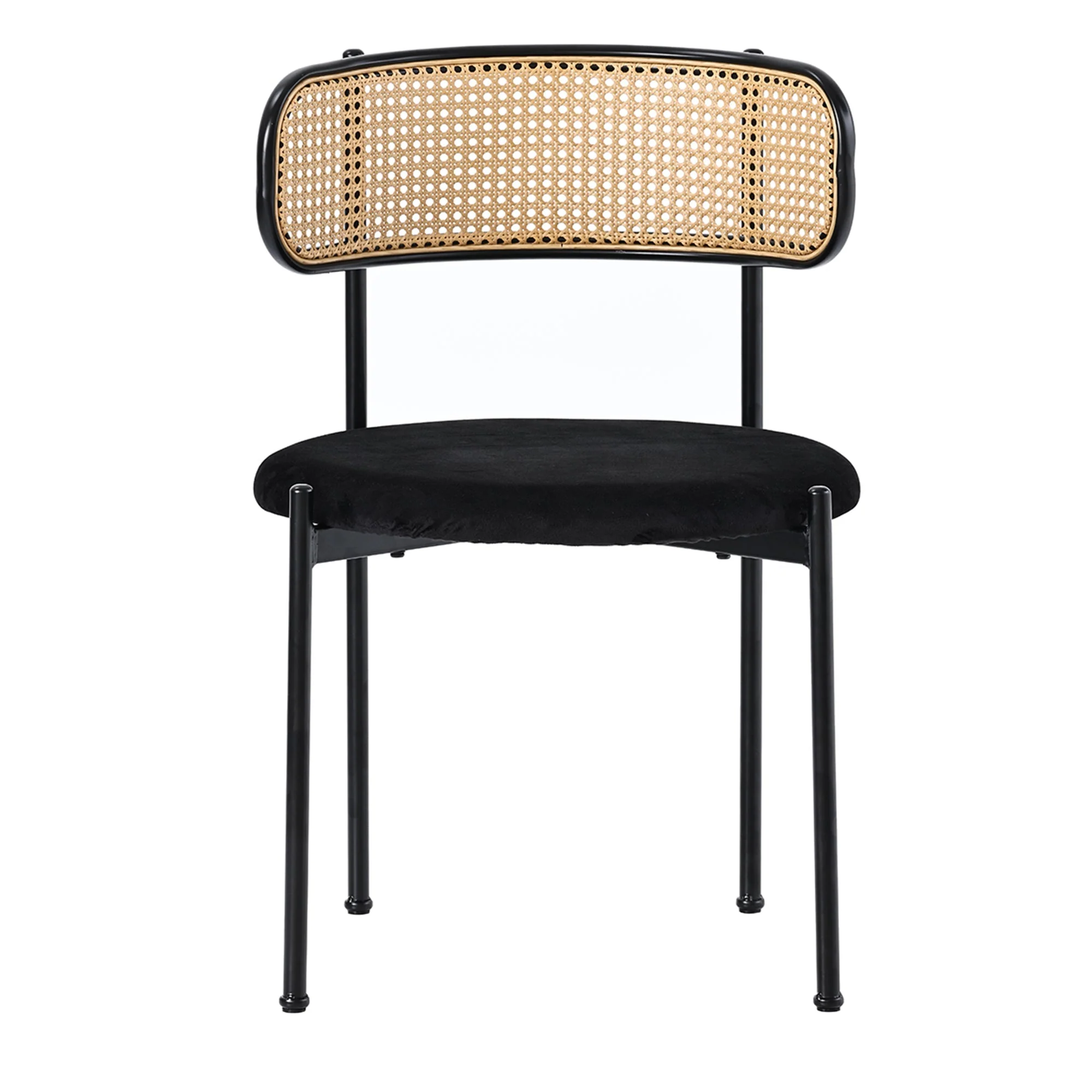 Velvet Dining Chair Set of 2, Modern Leisure with Metal Legs, Black - Image 9