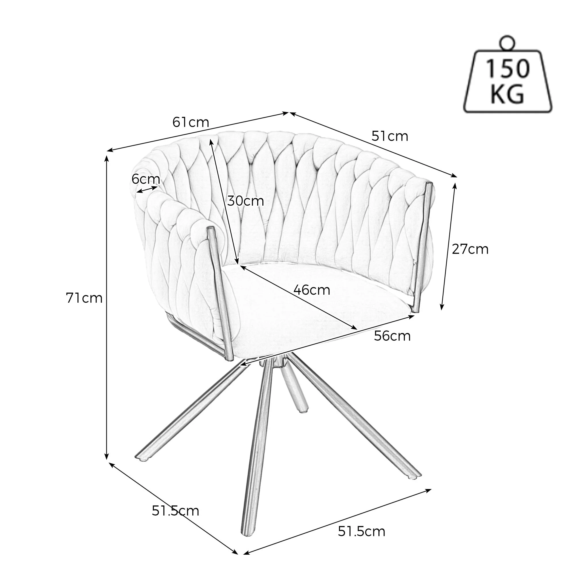 Velvet Dining Chair, Set of 4, Swivel Leisure Chair with Metal Legs, Grey - Image 4