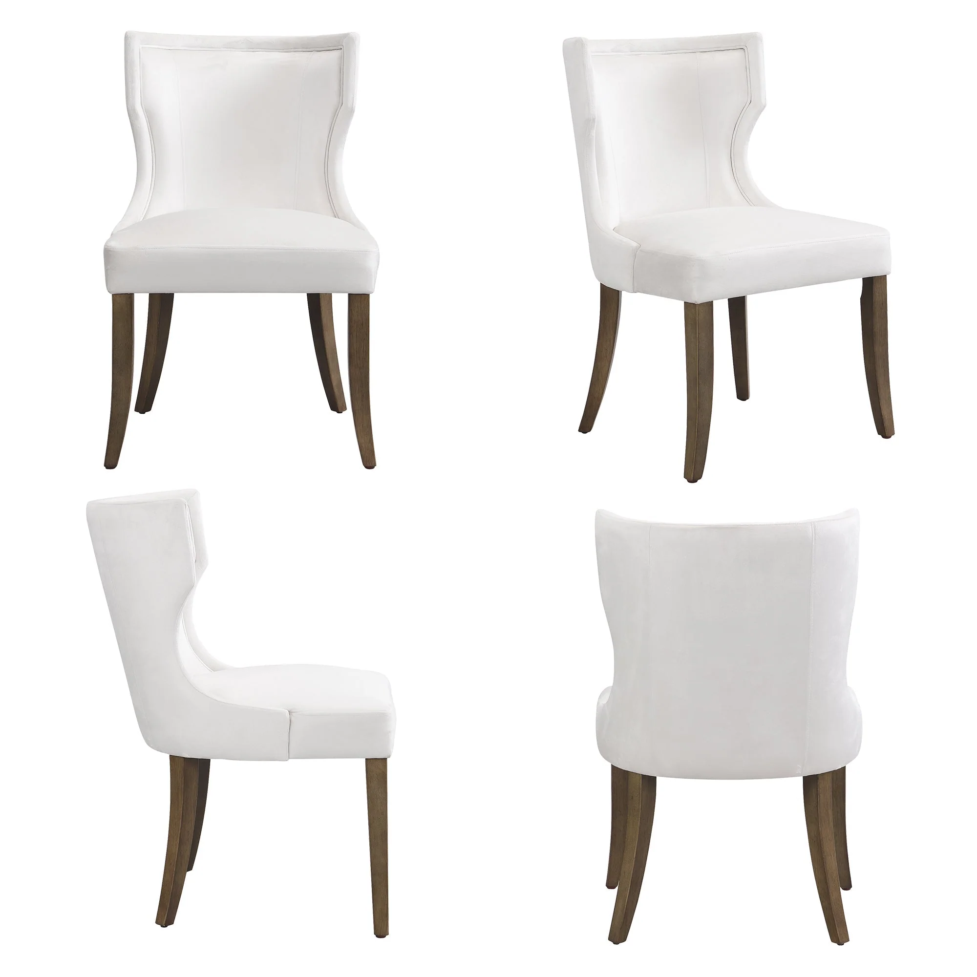 Velvet Dining Chair, Set of 4 with Solid Wood Legs and Thick Cushion, Beige Velvet - Image 3