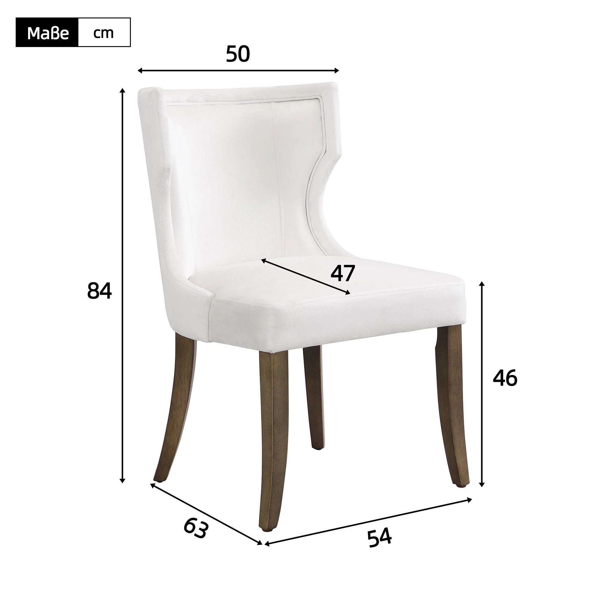 Velvet Dining Chair, Set of 4 with Solid Wood Legs and Thick Cushion, Beige Velvet - Image 5