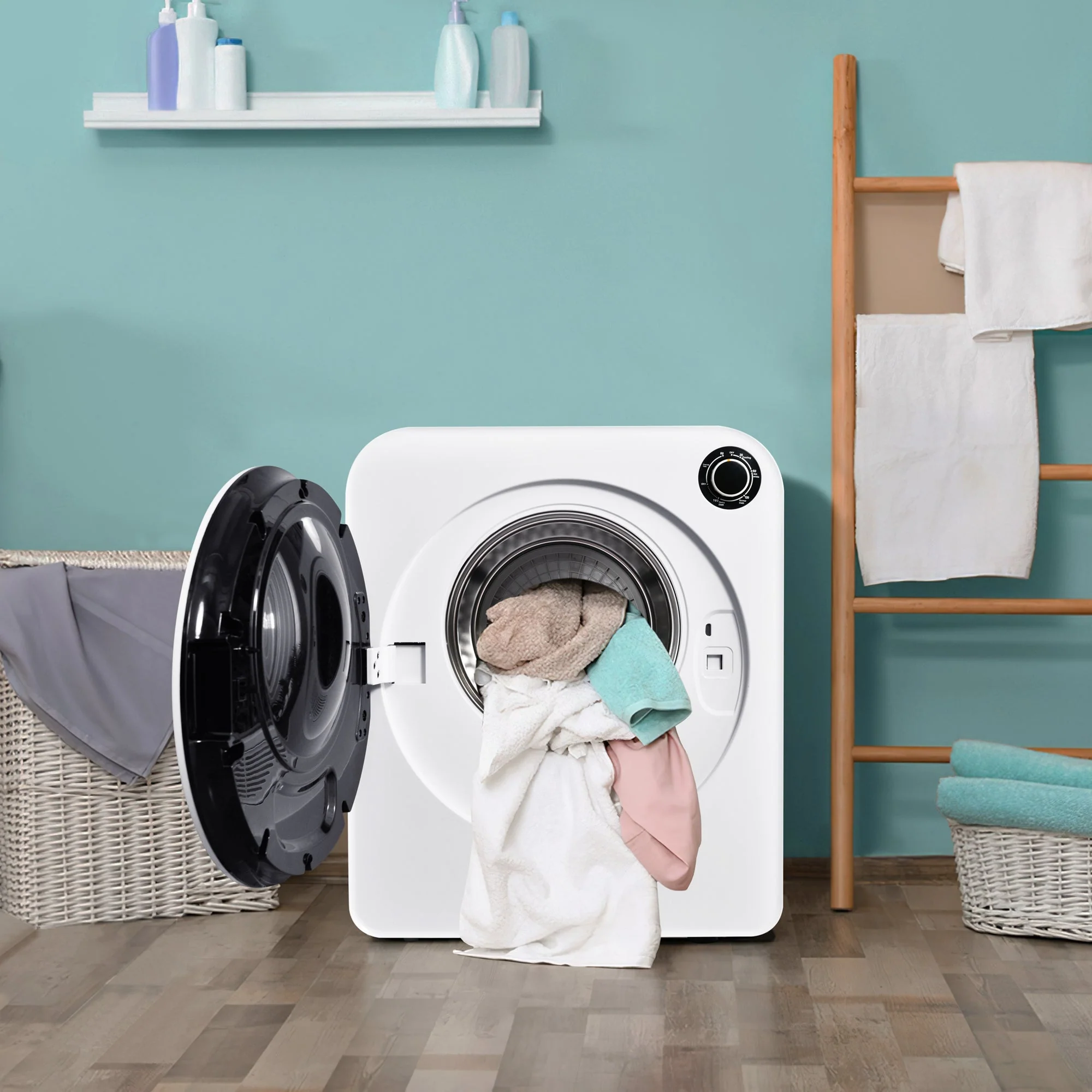Vented Tumble Dryer, 3 kg, 830 W, Triple Filter, 5 Programs, Wall-Mountable, White Stainless Steel - Image 4