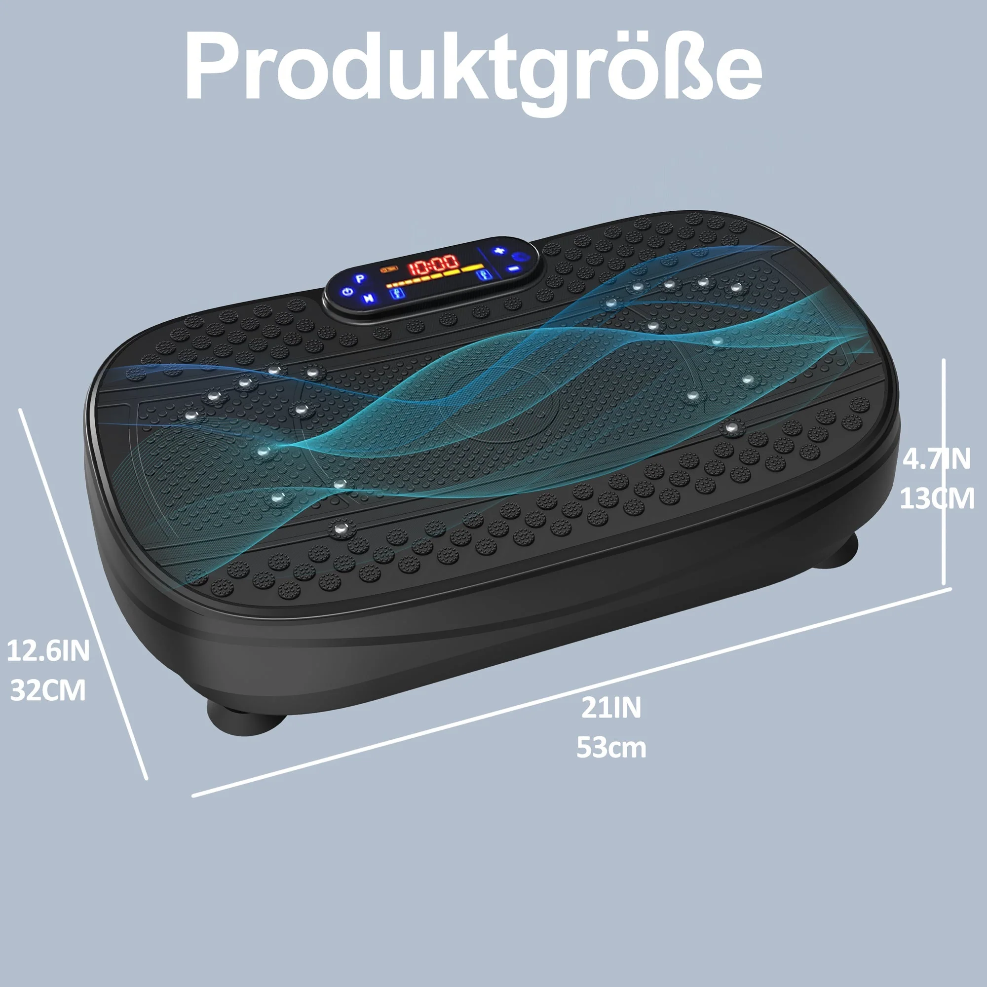 Vibration Plate Training Device with Resistance Bands and Speed Control, Whole Body Fitness Platform