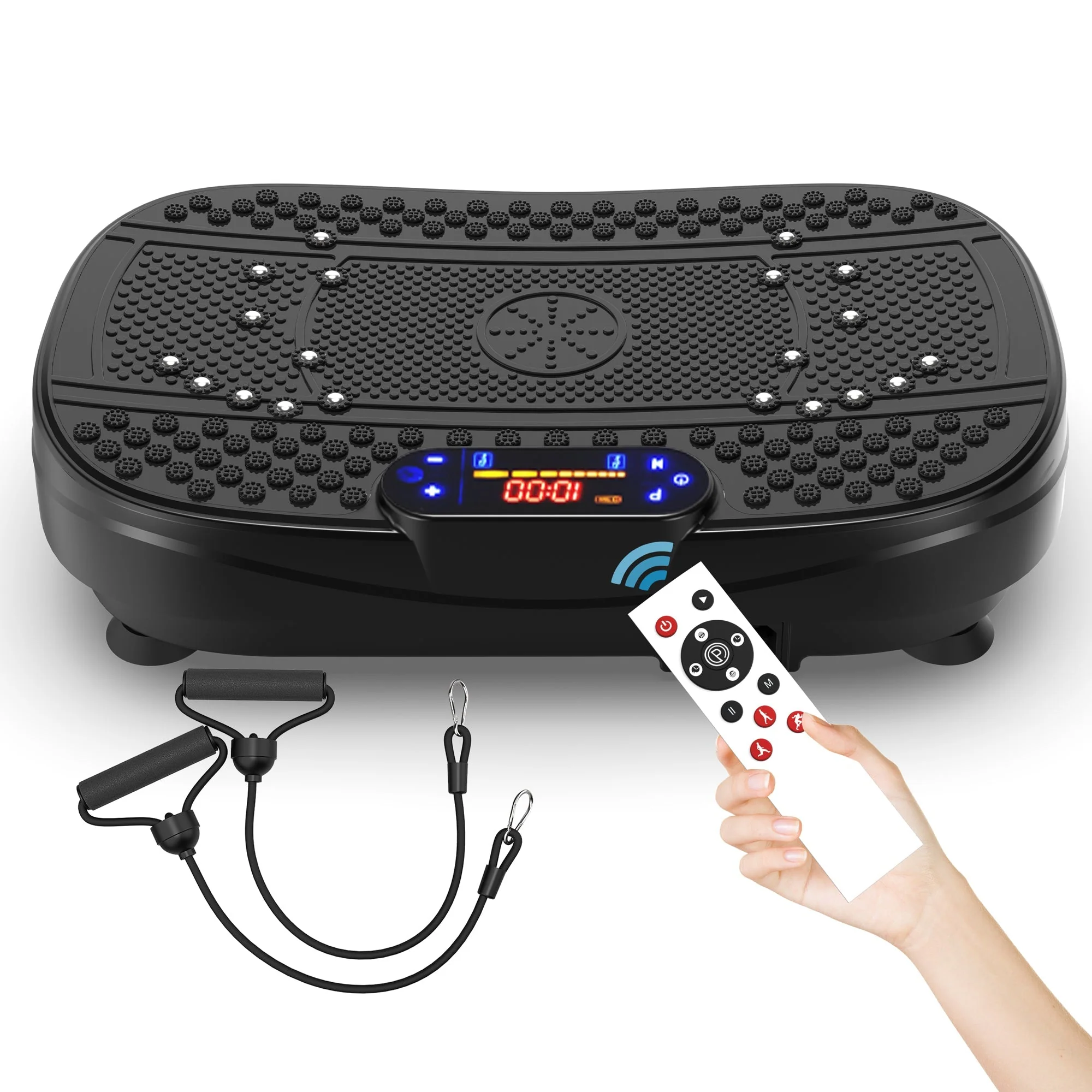 Vibration Plate Training Device with Resistance Bands and Speed Control, Whole Body Fitness Platform - Image 3