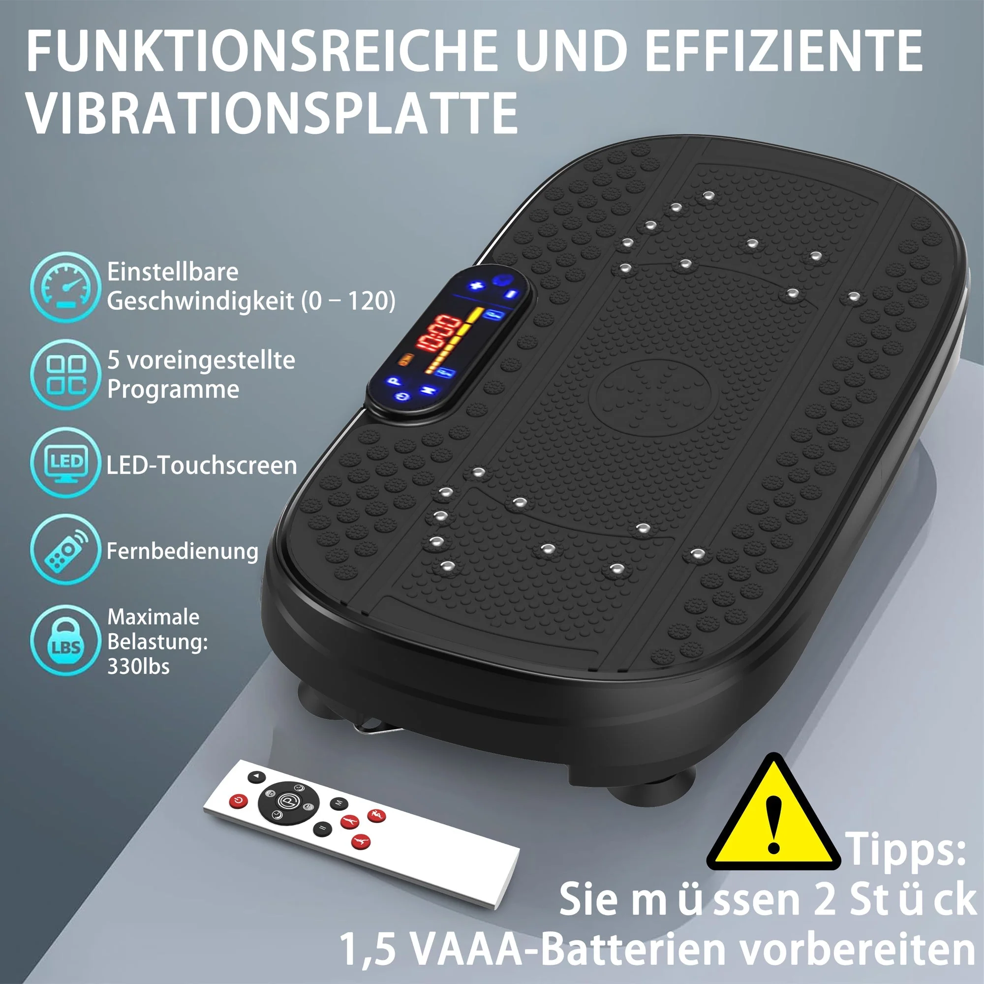 Vibration Plate Training Device with Resistance Bands and Speed Control, Whole Body Fitness Platform - Image 4