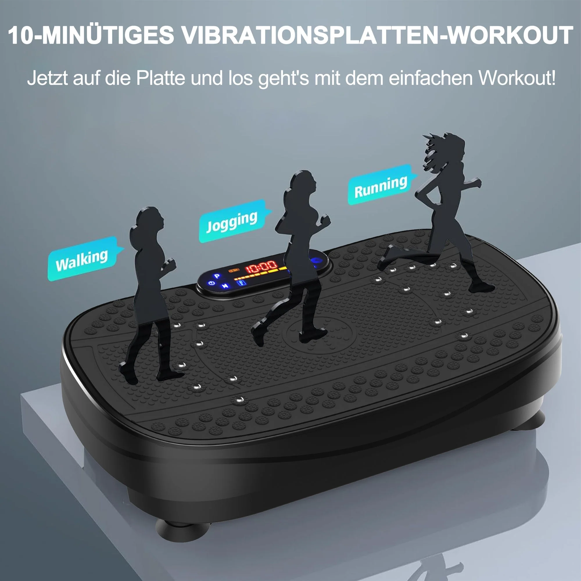 Vibration Plate Training Device with Resistance Bands and Speed Control, Whole Body Fitness Platform - Image 5