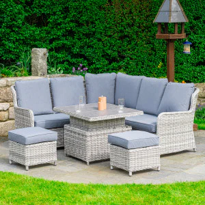 Vienna - Deluxe SQ Corner Sofa Set (Light Grey)