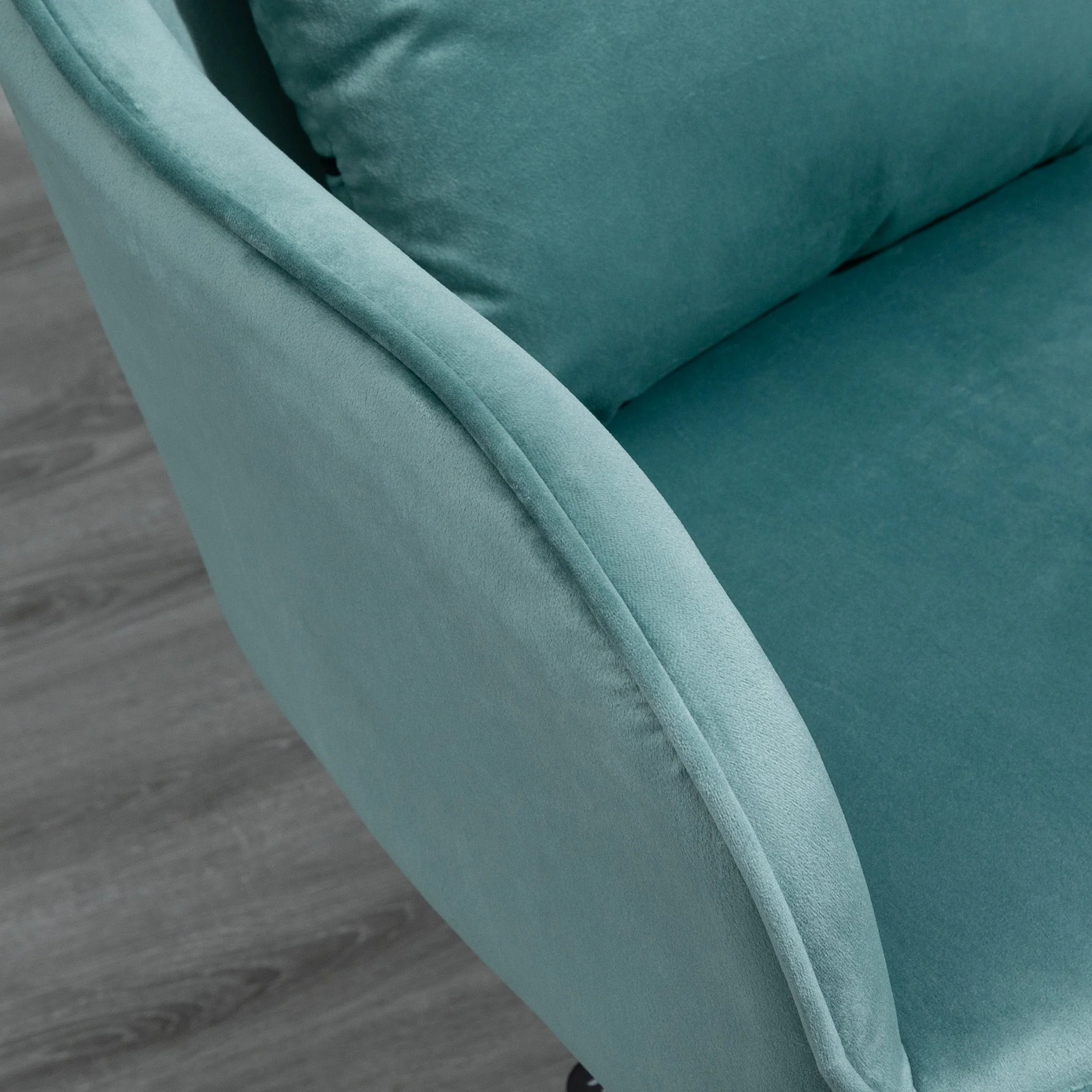 Vinsetto Living Room Swivel Chair, Massage Office Desk Chair with Lumbar Cushion, Armrests, Green - Image 7