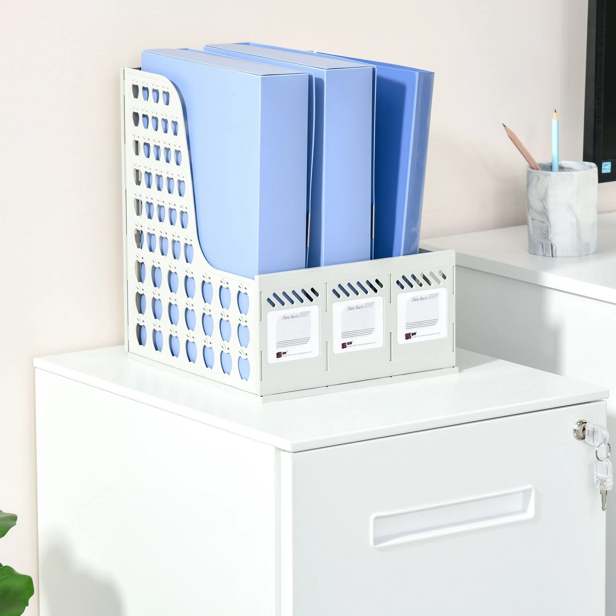 Vinsetto Mobile Filing Cabinet 2 Drawers Lockable A4 Steel - Image 7