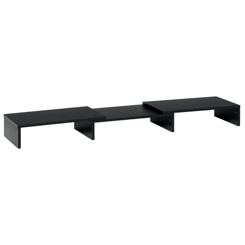 Vinsetto Monitor Stand, Dual Screen Riser Adjustable, Black