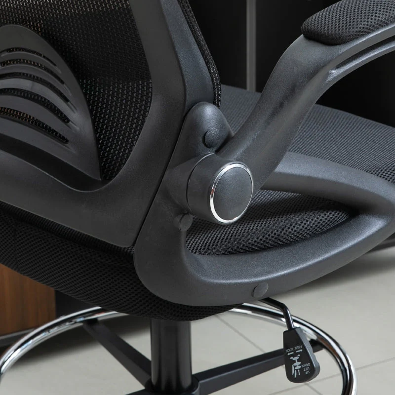 Vinsetto Office Chair, Desk Chair, Standing Function, Footrest, Swivel Seat, Steel, Black - Image 6