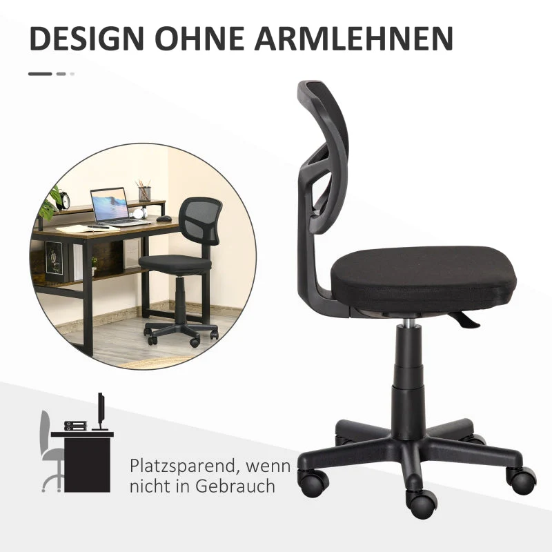 Vinsetto Office Chair Ergonomic Desk Swivel, Height-Adjustable, Black - Image 4