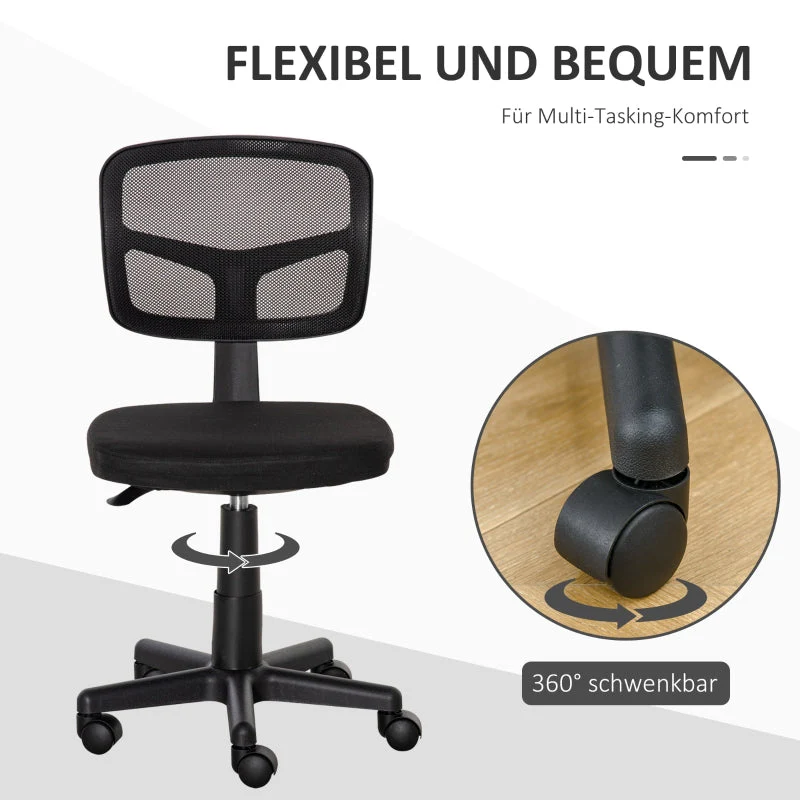 Vinsetto Office Chair Ergonomic Desk Swivel, Height-Adjustable, Black - Image 5