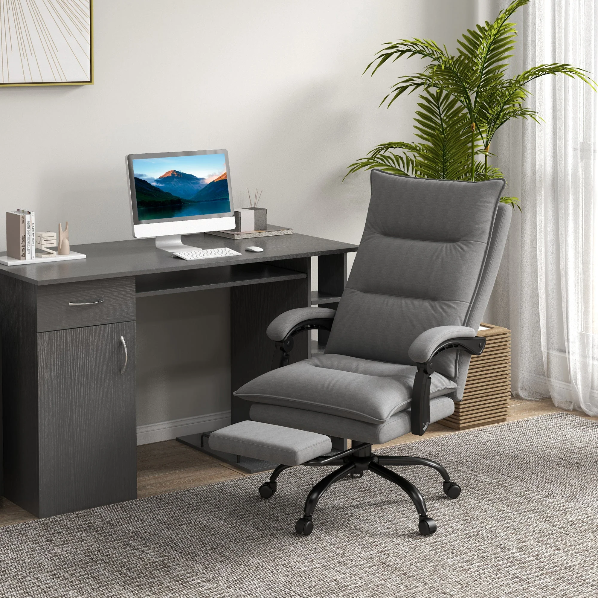 Vinsetto Office Chair, Massage Function, Height-Adjustable, Dark Grey - Image 8