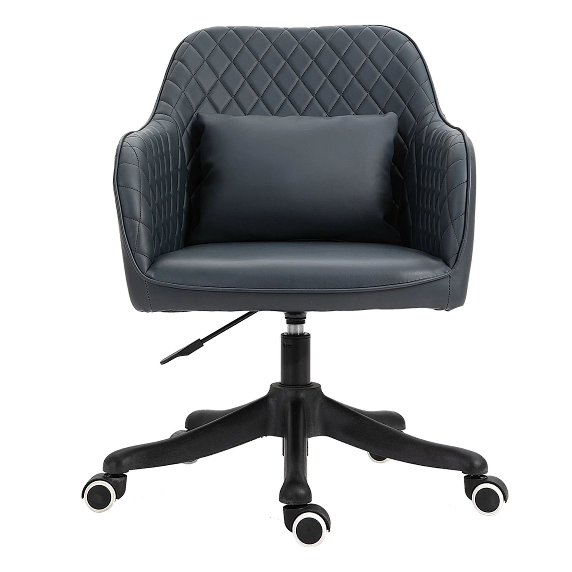 Vinsetto Swivel Massage Office Chair with Armrests, Lumbar Cushion, Green - Image 2