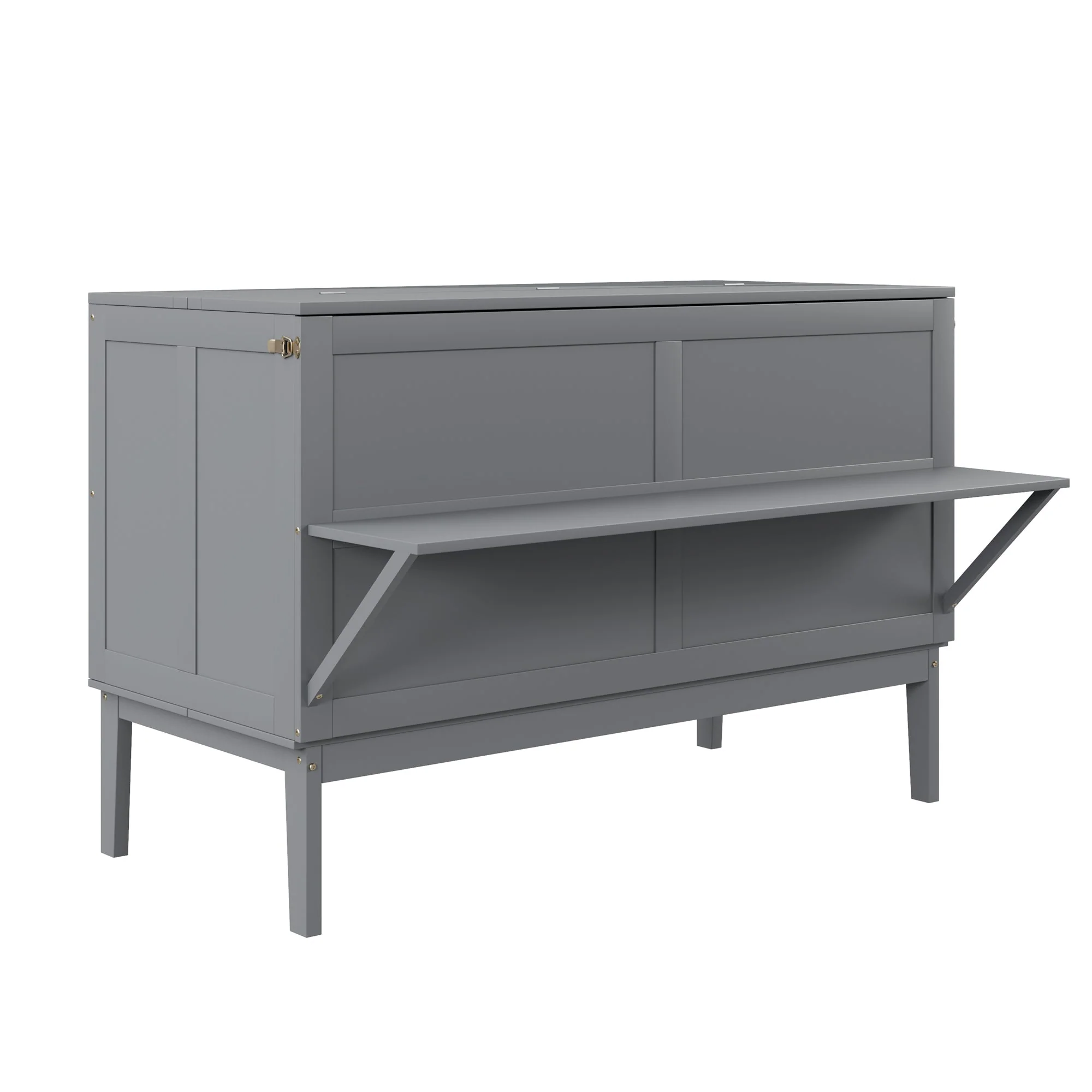 Wall Bed, 140x200cm with Slatted Frame, Grey - Image 10