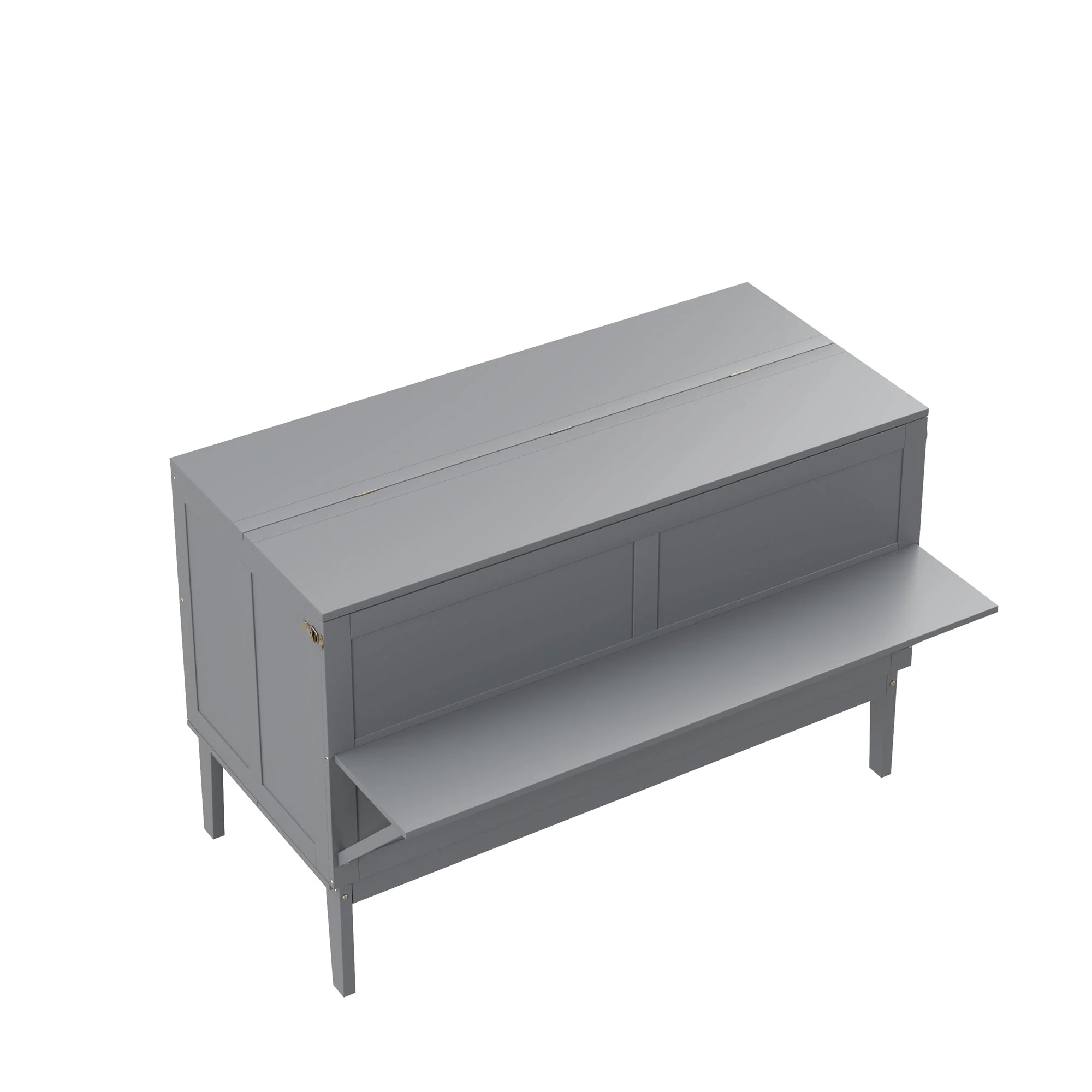 Wall Bed, 140x200cm with Slatted Frame, Grey - Image 7