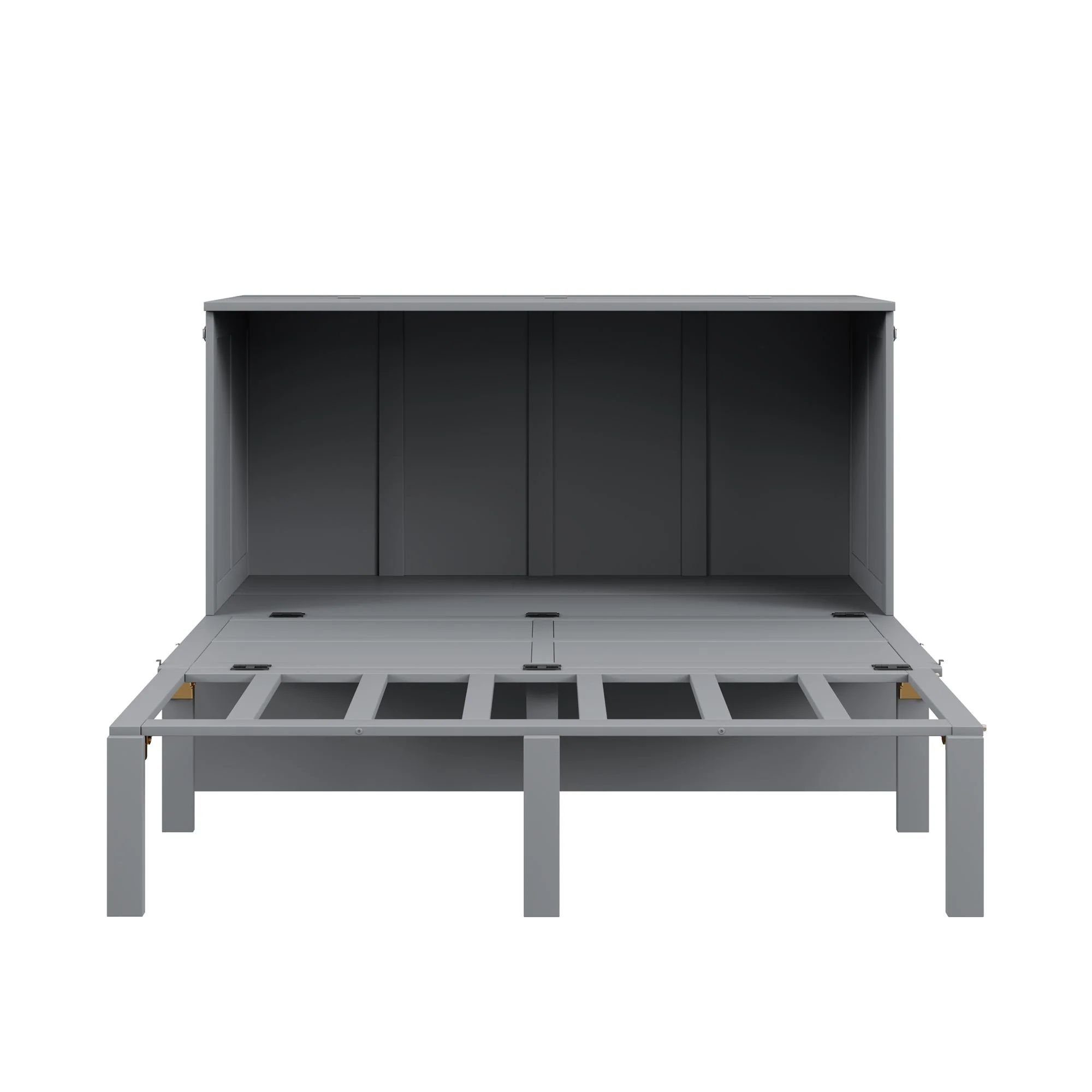 Wall Bed, 140x200cm with Slatted Frame, Grey - Image 8