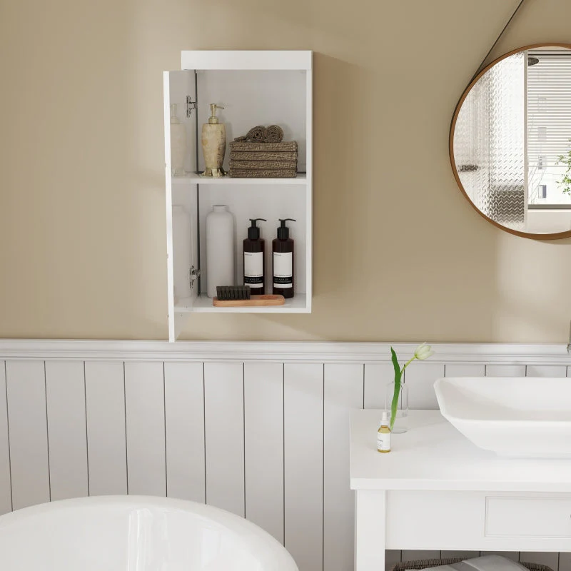Wall Cabinet, Bathroom Kitchen Medicine, 2 Levels, Wall-Mounted, White - Image 6