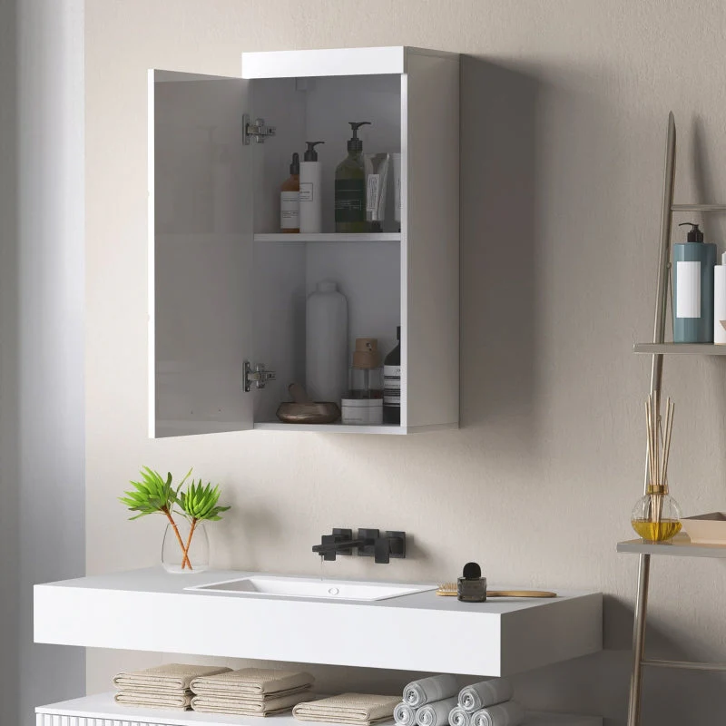 Wall Cabinet, Bathroom Kitchen Medicine, 2 Levels, Wall-Mounted, White - Image 7