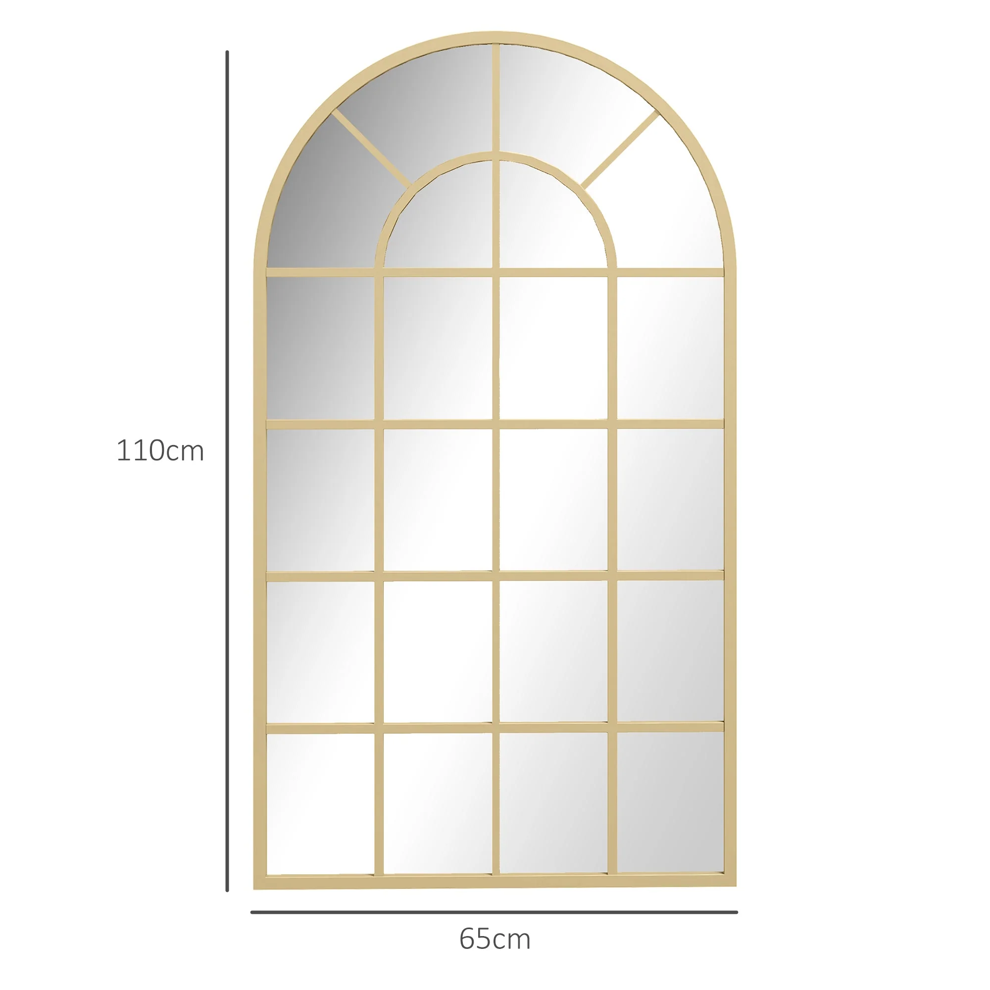 Wall Mirror 110x62cm Hanging Decorative Metal Frame, Gold - Image 3