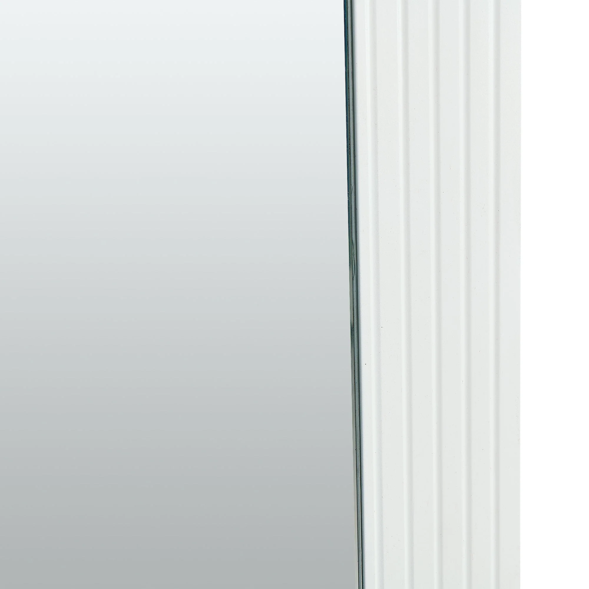 Wall Mirror Square 80x80cm Wood-Look Frame - White - Image 10