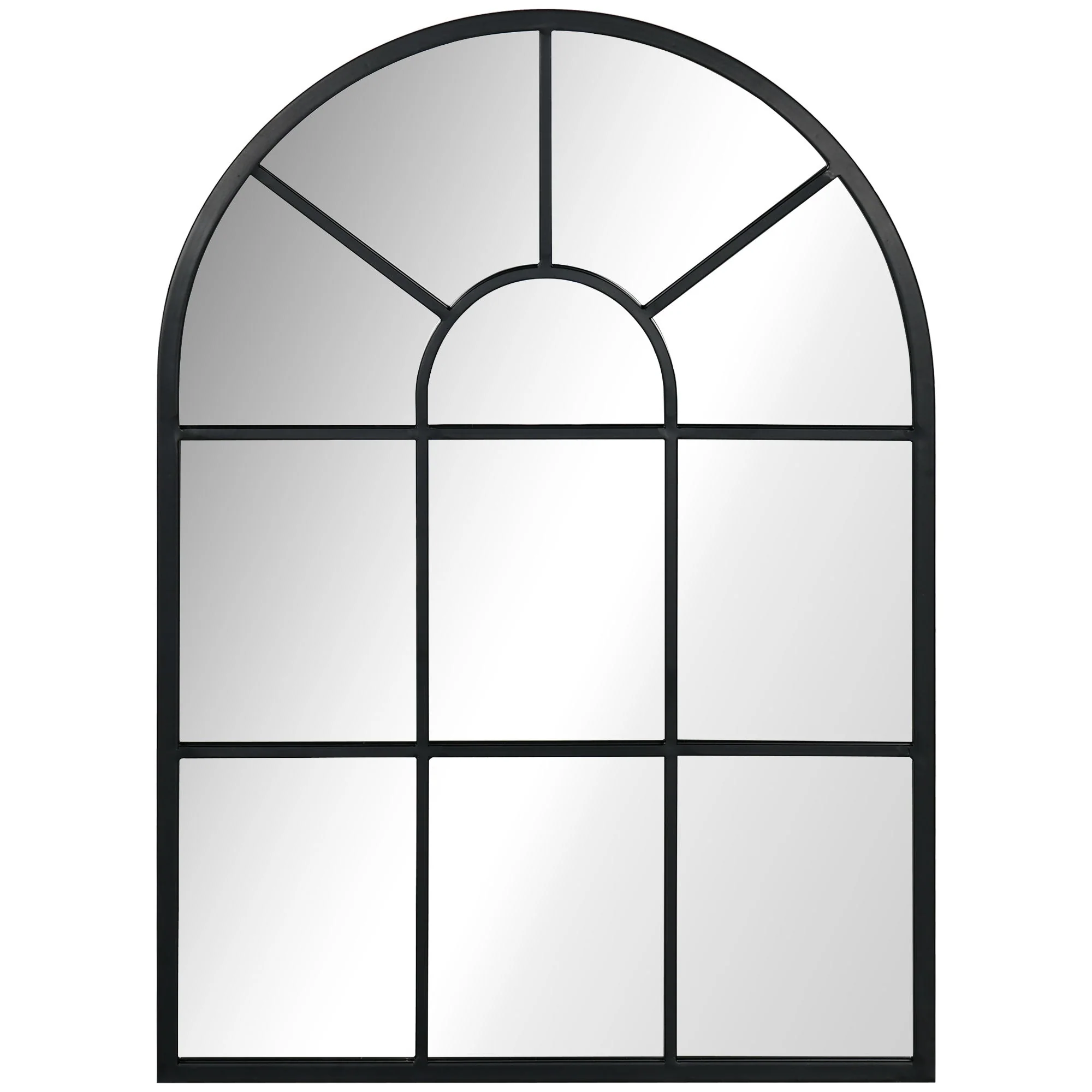 Wall Mirror Window Mirror, Decorative 70x50cm Hanging, Black Metal Frame - Image 2