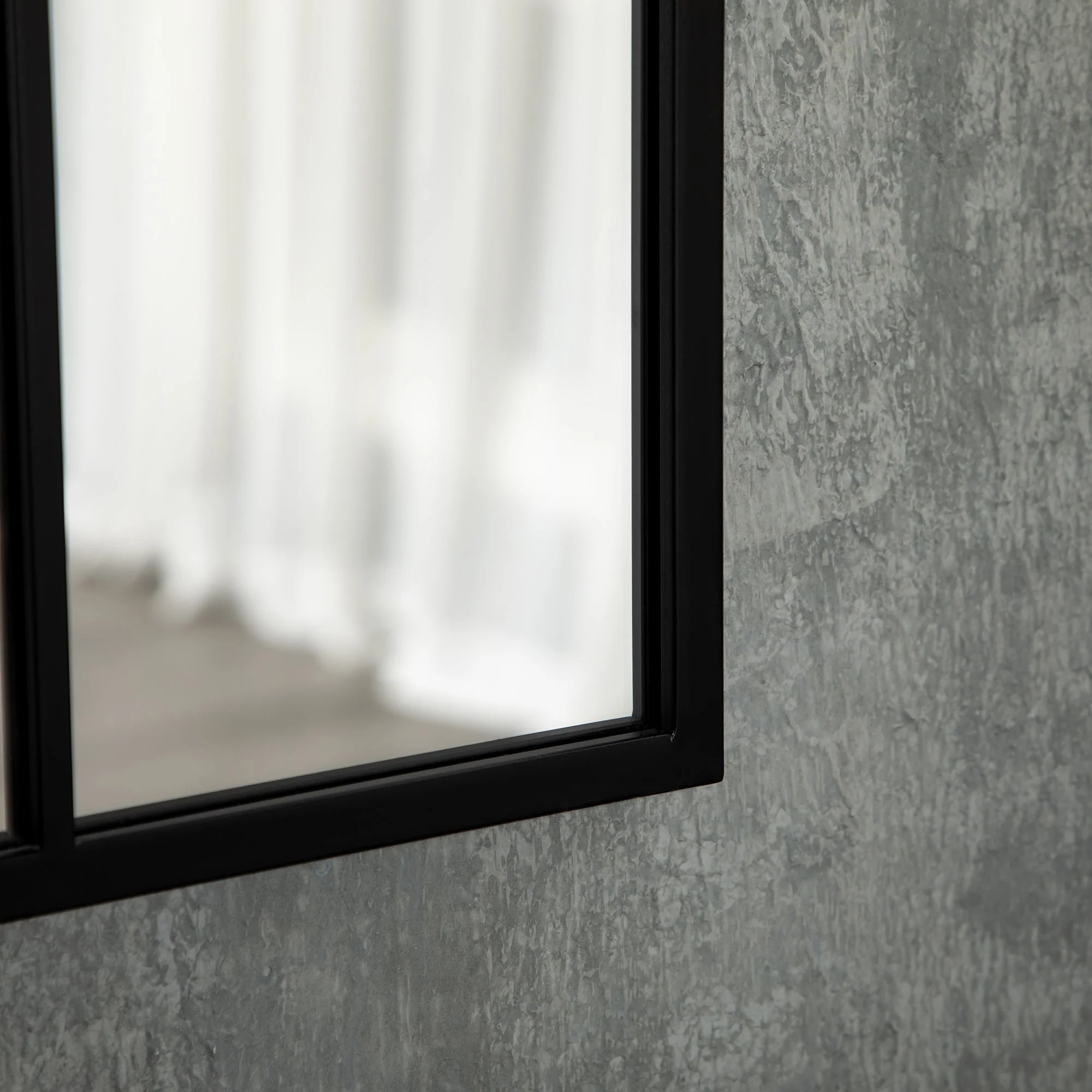 Wall Mirror Window Mirror, Decorative 70x50cm Hanging, Black Metal Frame - Image 6